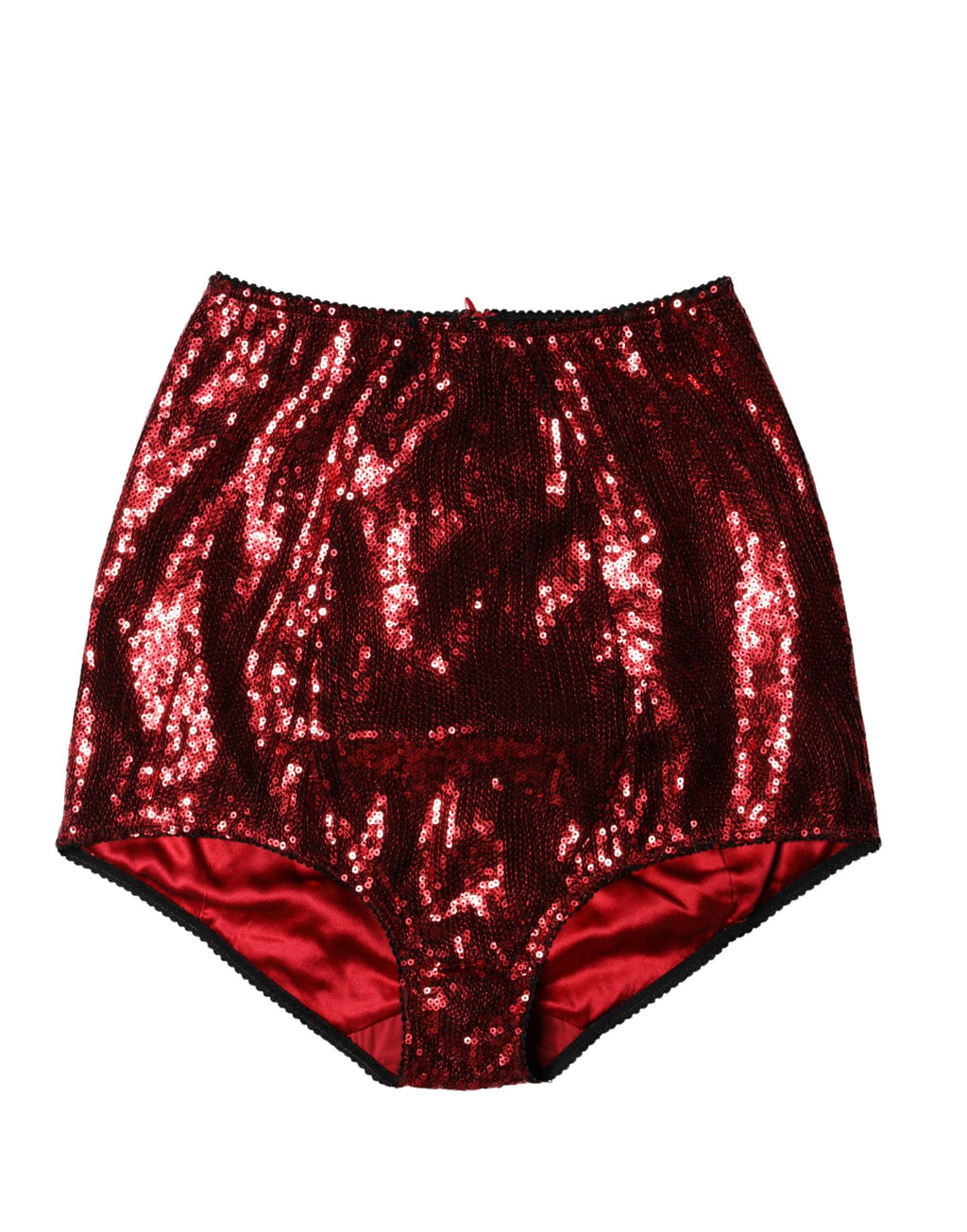 Sous-vêtement gaine taille haute Dolce & Gabbana rouge orné de sequins