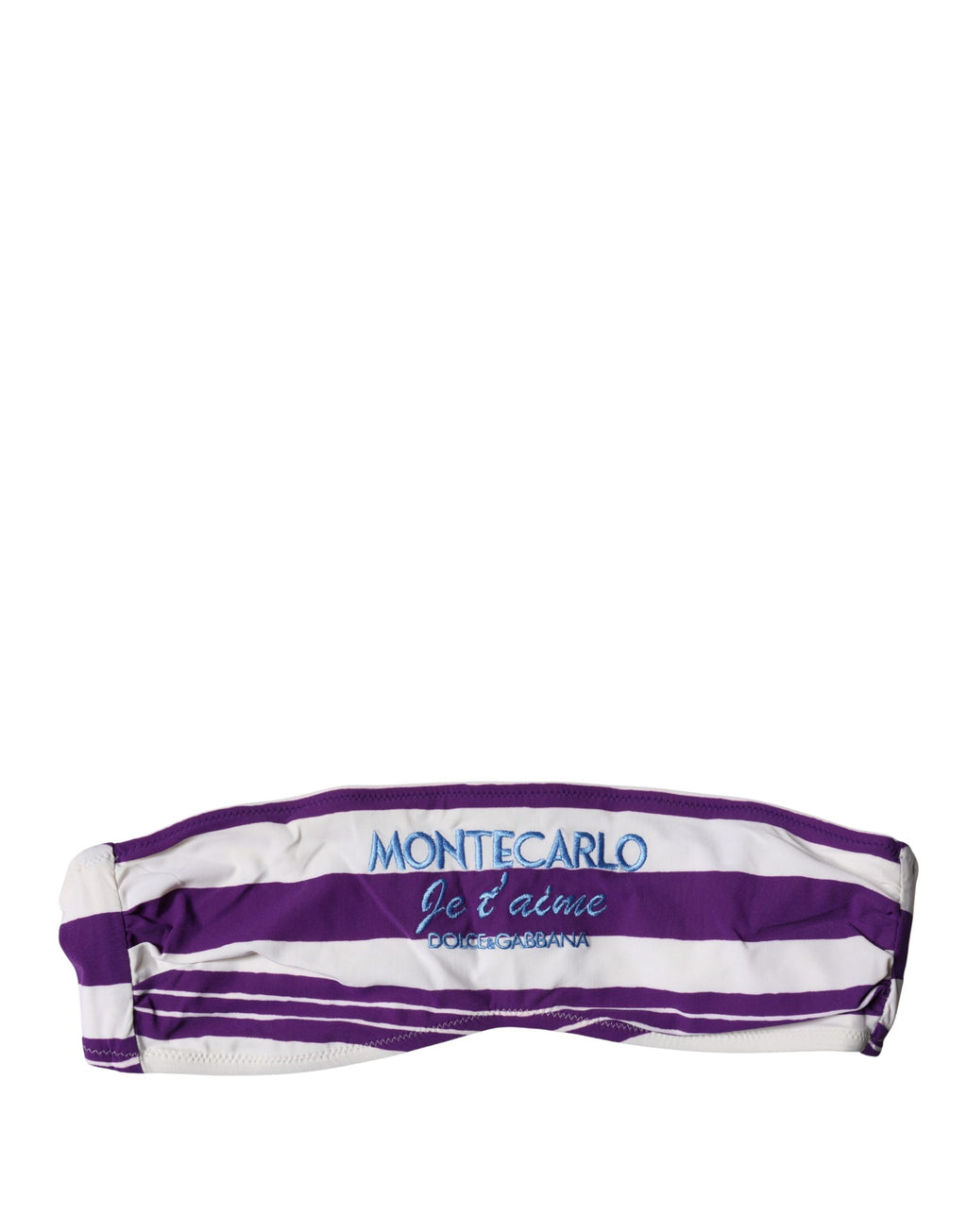 Haut de maillot bandeau Dolce & Gabbana en nylon rayé violet et blanc
