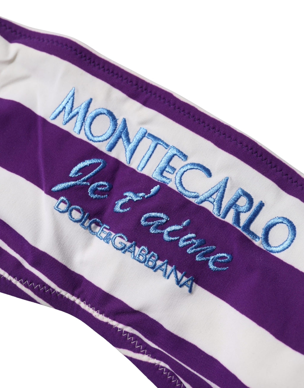 Haut de maillot bandeau Dolce & Gabbana en nylon rayé violet et blanc
