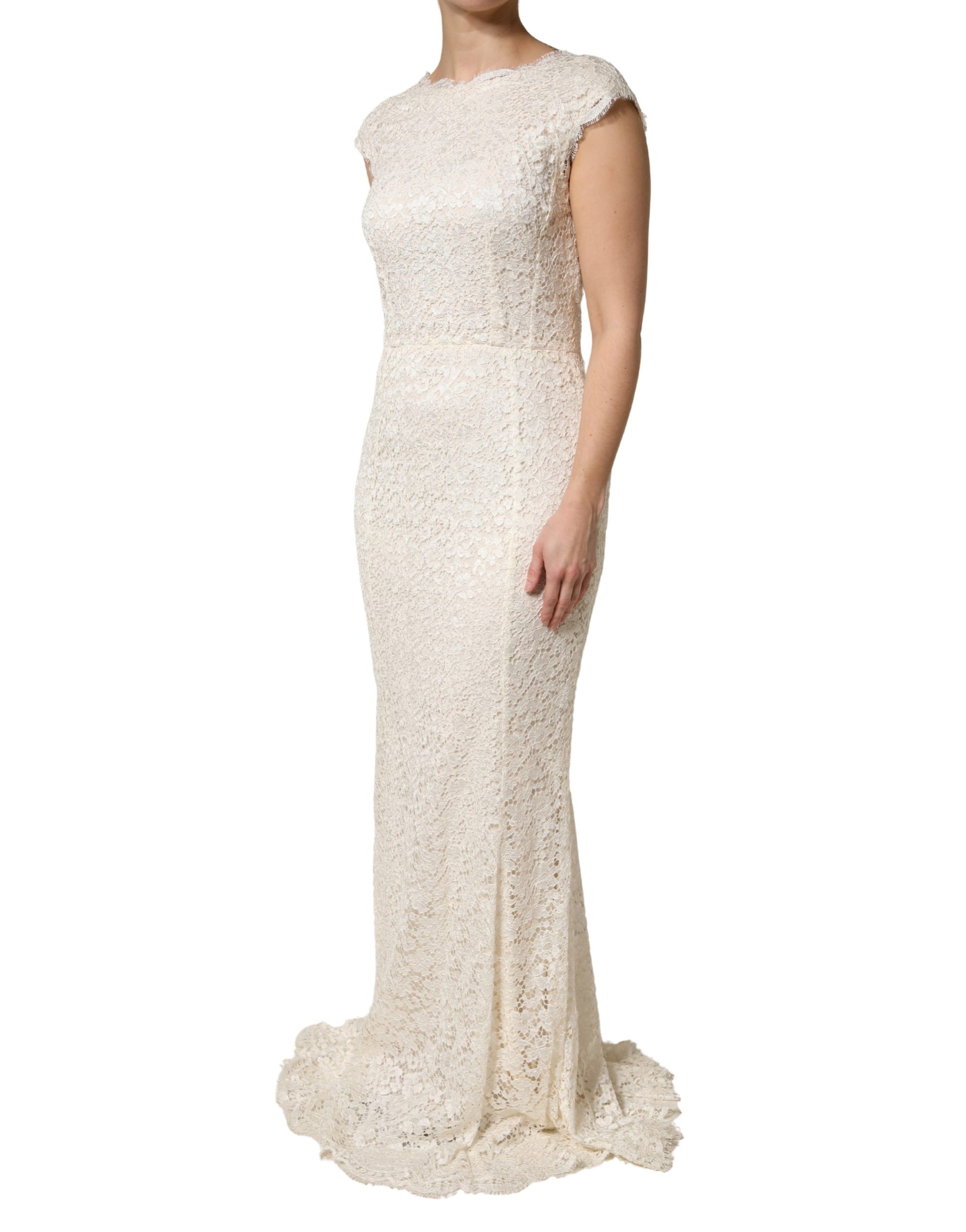 Dolce & Gabbana White Long Dress for Women detail view
