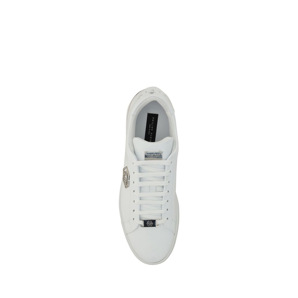Philipp Plein White Low Top Sneakers for Men side view