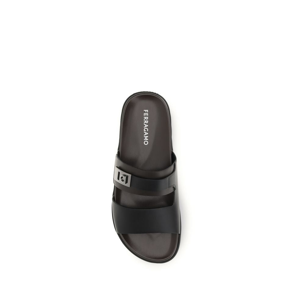 Ferragamo Black Flat for Men side view