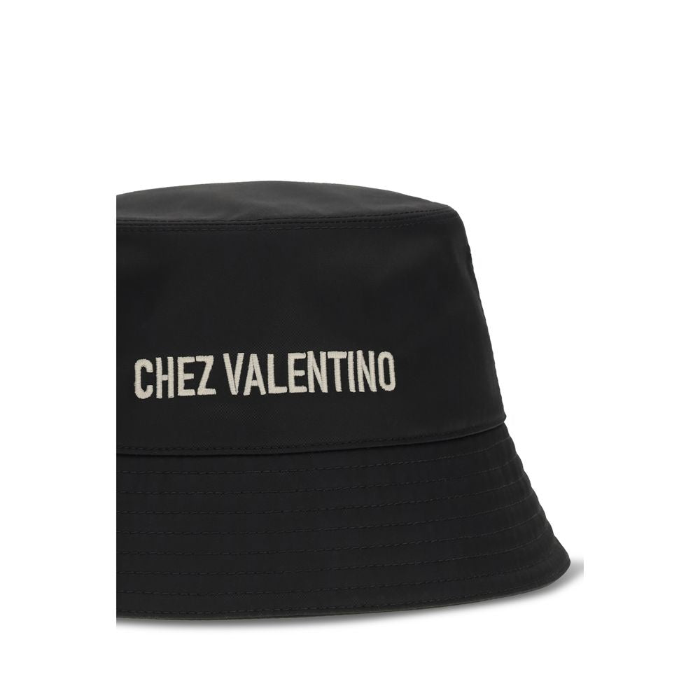 Valentino Garavani Black Bucket Hats for Men detail view