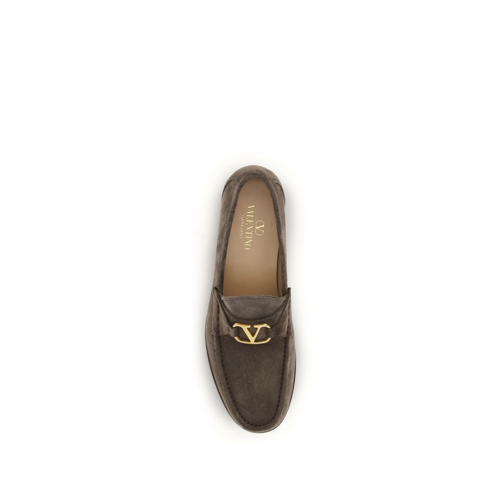 Valentino Garavani Brown Slip On Loafers for Men side view