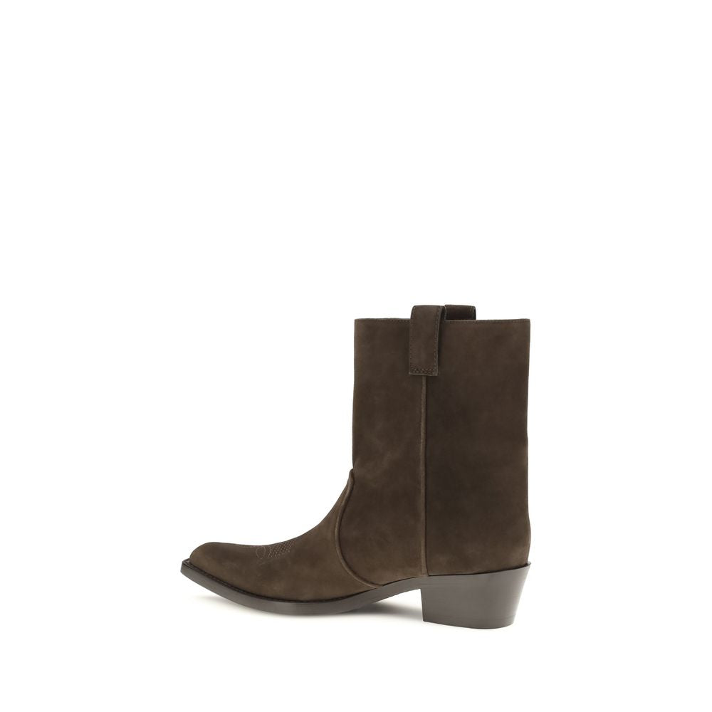 Bottines Khaite en cuir de veau marron Bos Taurus