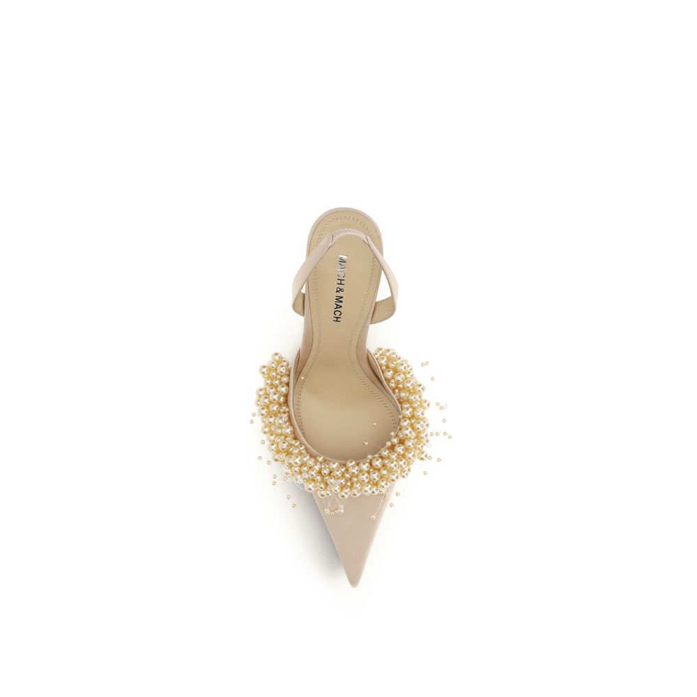 MACH & MACH Beige High Heel for Women side view