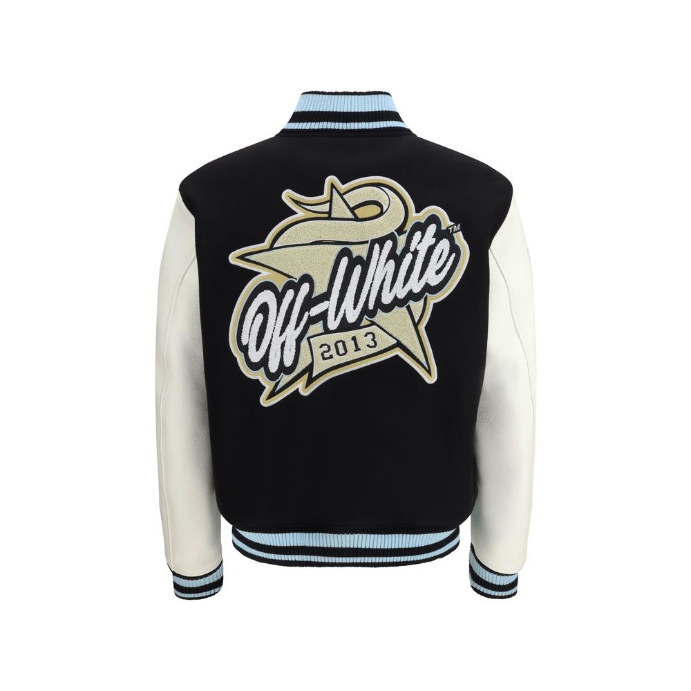 Bomber Off-White en laine noire Oves Aries