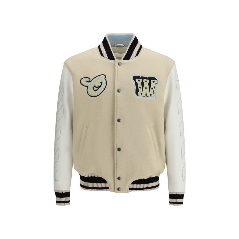 Bomber Off-White en laine beige Oves Aries