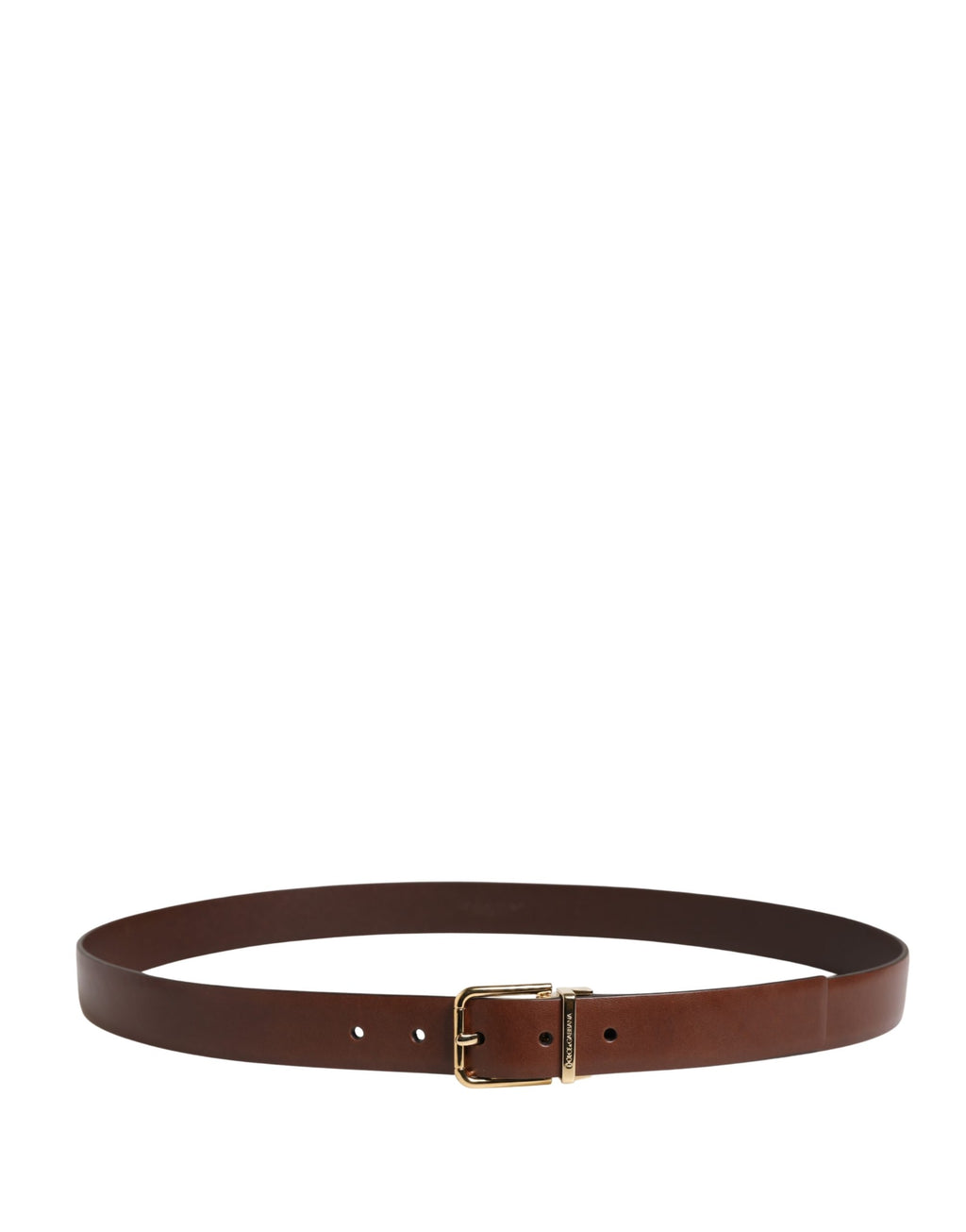 Dolce & Gabbana Ceinture Homme Classique en Cuir Marron à Boucle Métallique
