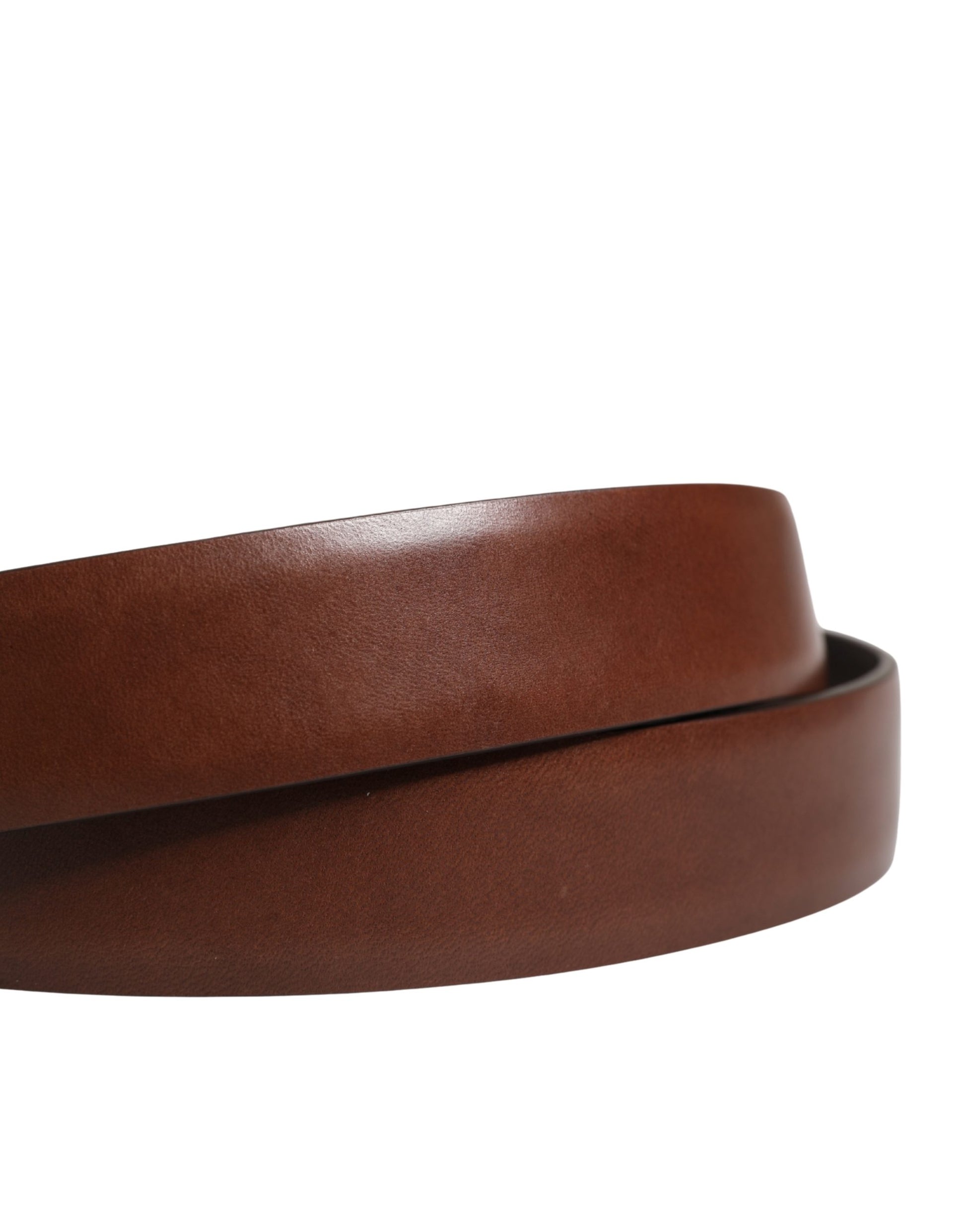 Dolce & Gabbana Ceinture Homme Classique en Cuir Marron à Boucle Métallique