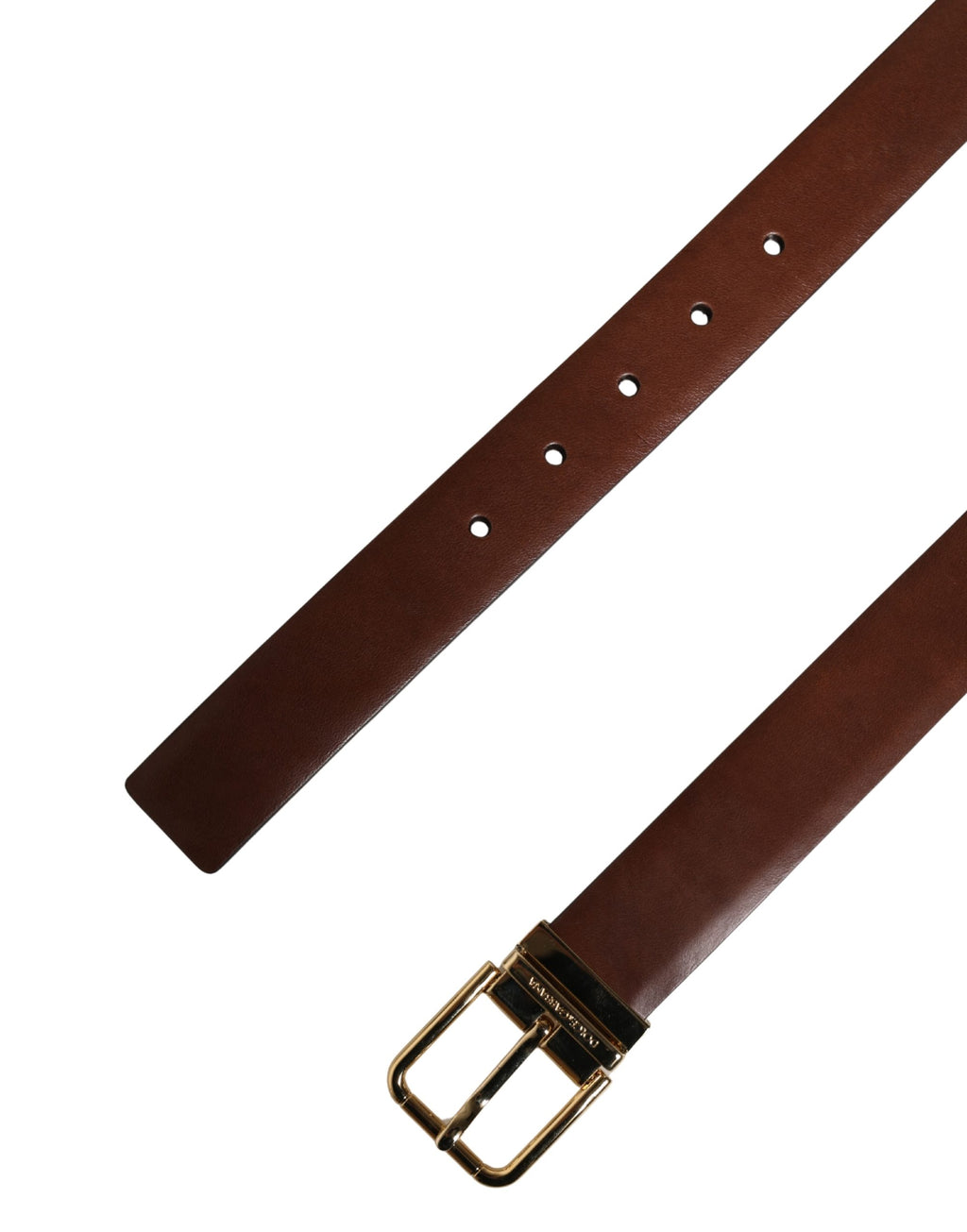 Dolce & Gabbana Ceinture Homme Classique en Cuir Marron à Boucle Métallique