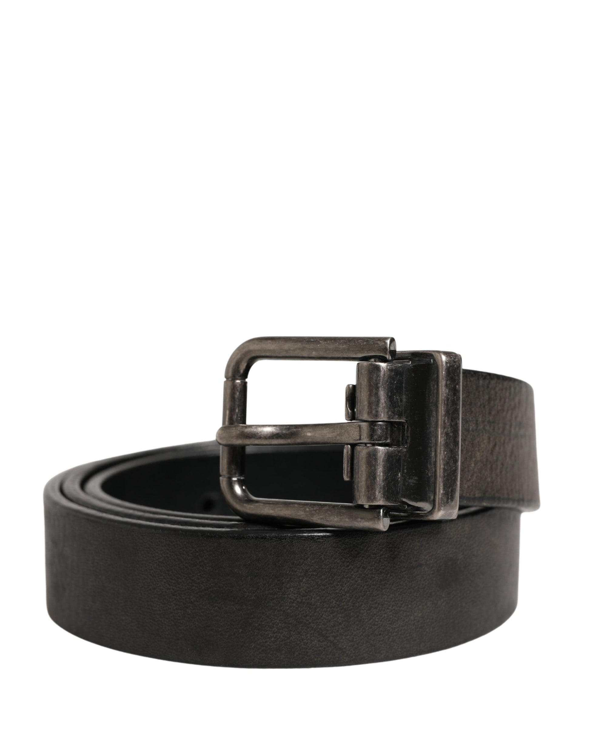 Ceinture Dolce & Gabbana pour homme en cuir noir avec boucle en métal