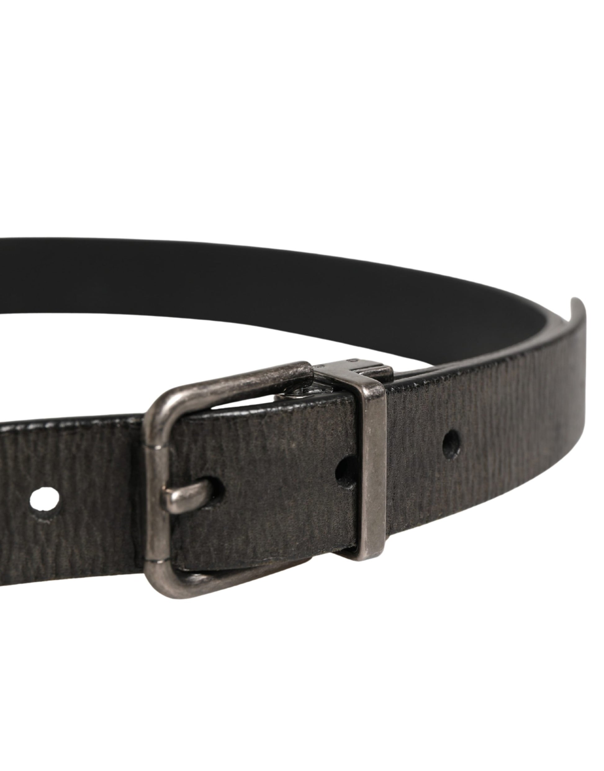 Ceinture Dolce & Gabbana pour homme en cuir noir avec boucle en métal