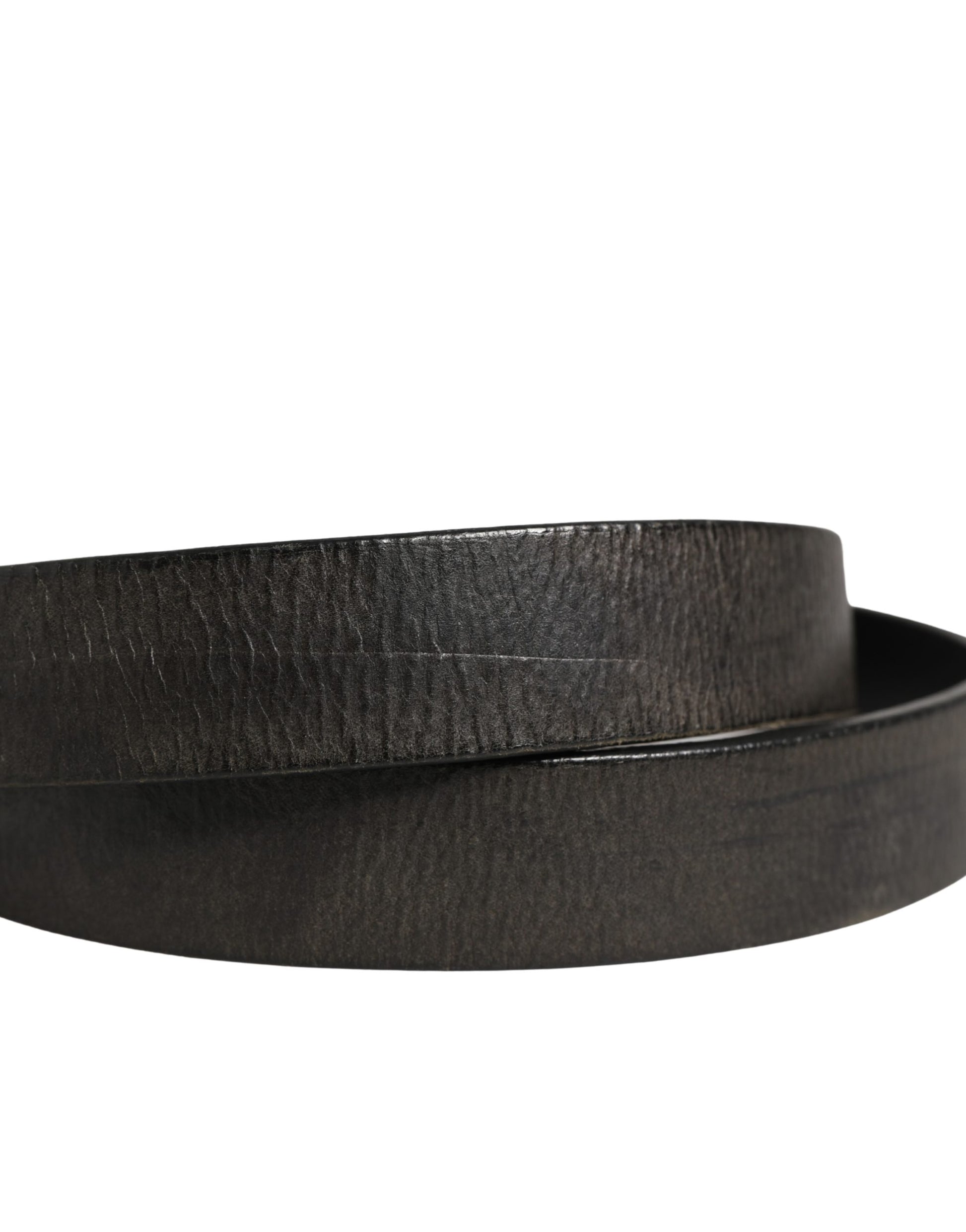 Ceinture Dolce & Gabbana pour homme en cuir noir avec boucle en métal
