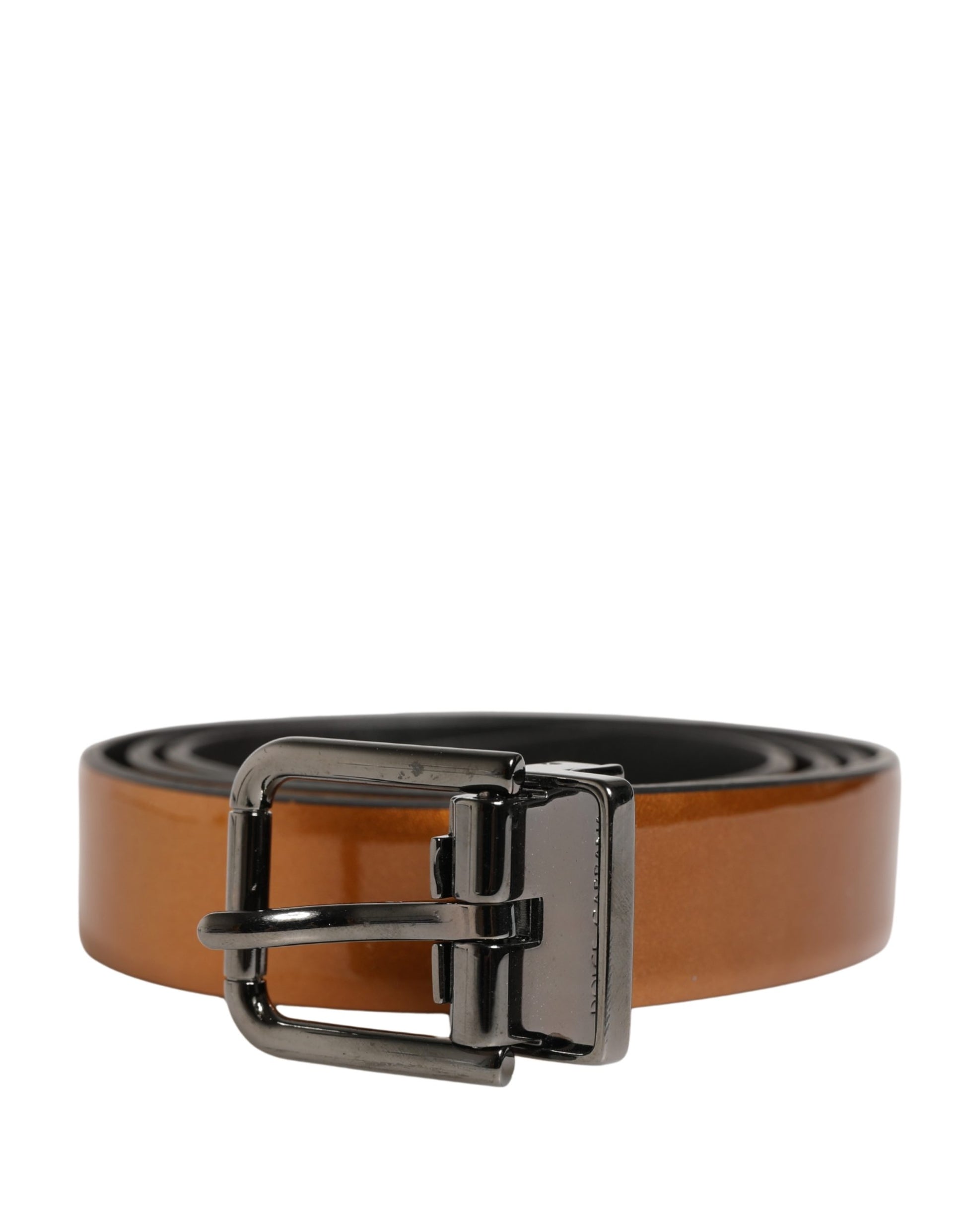 Dolce & Gabbana Ceinture Homme Classique en Cuir Marron à Boucle Métallique
