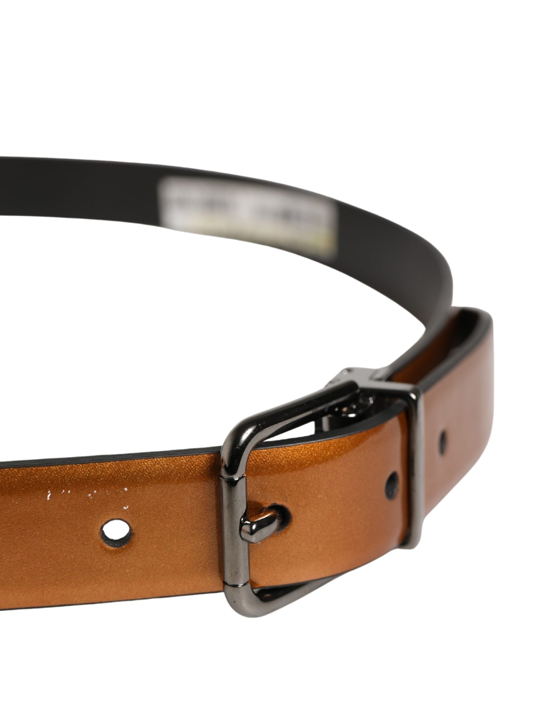 Dolce & Gabbana Ceinture Homme Classique en Cuir Marron à Boucle Métallique