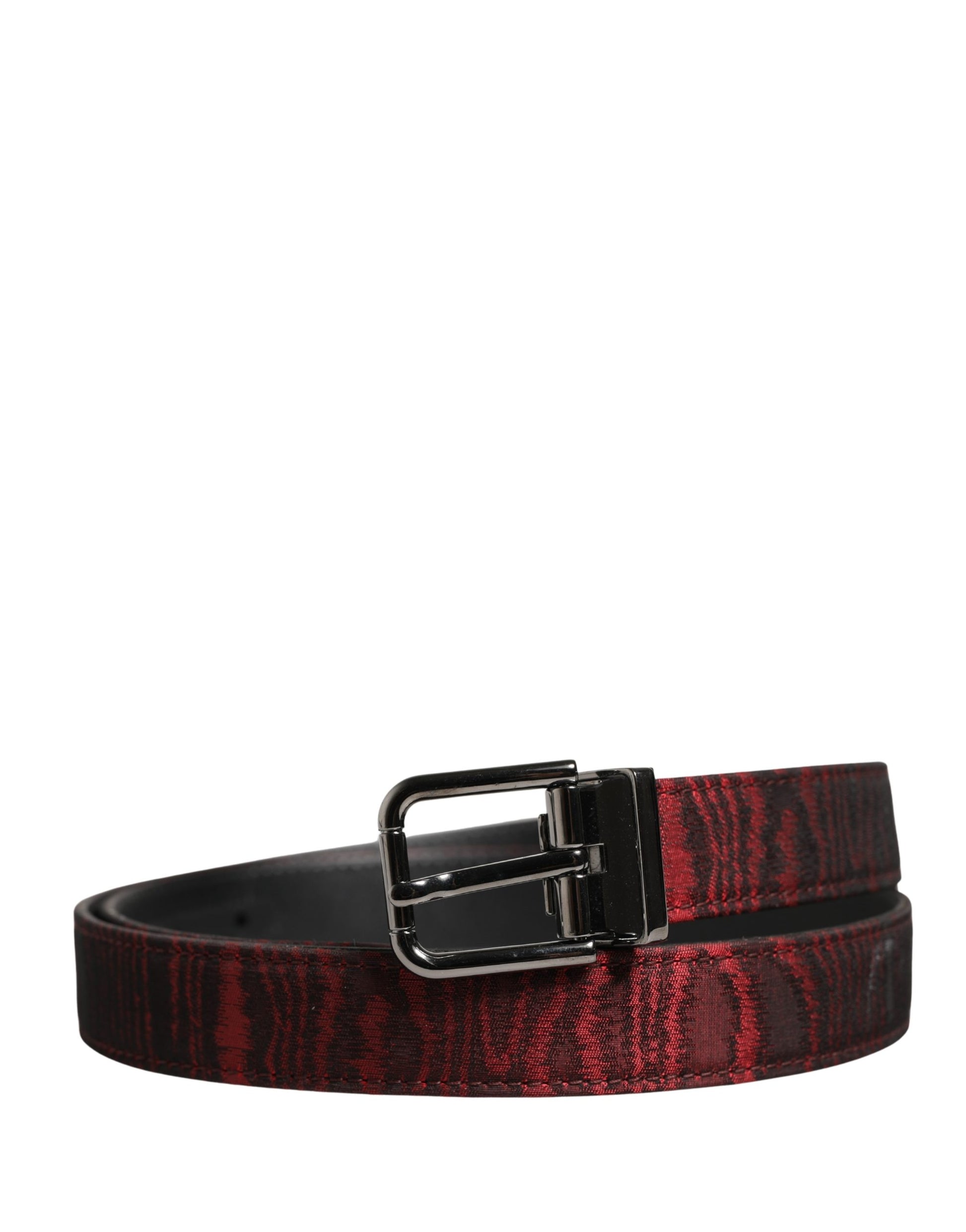 Ceinture Dolce & Gabbana Homme Rouge Jacquard Acétate Boucle Métallique