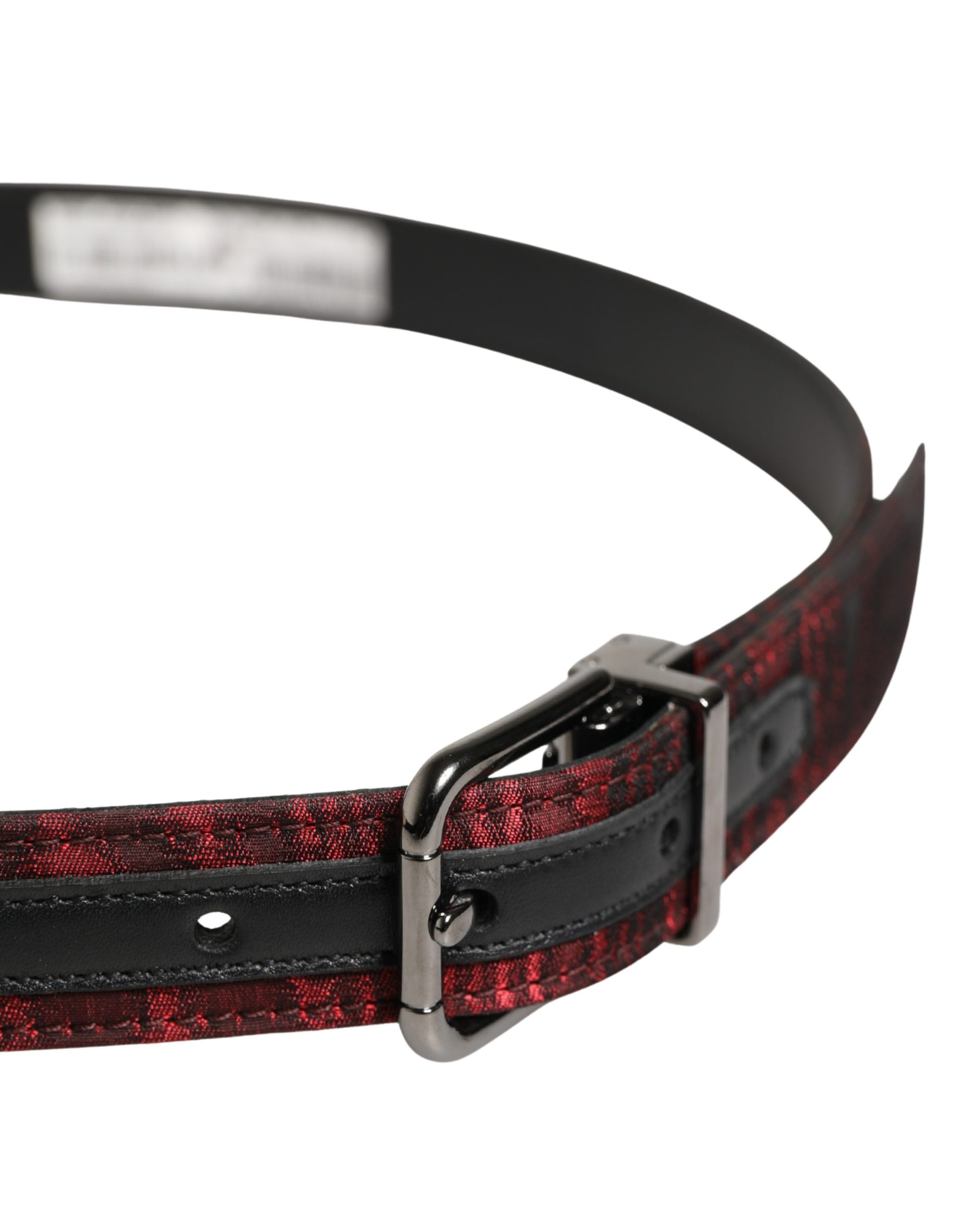 Ceinture Dolce & Gabbana Homme Rouge Jacquard Acétate Boucle Métallique