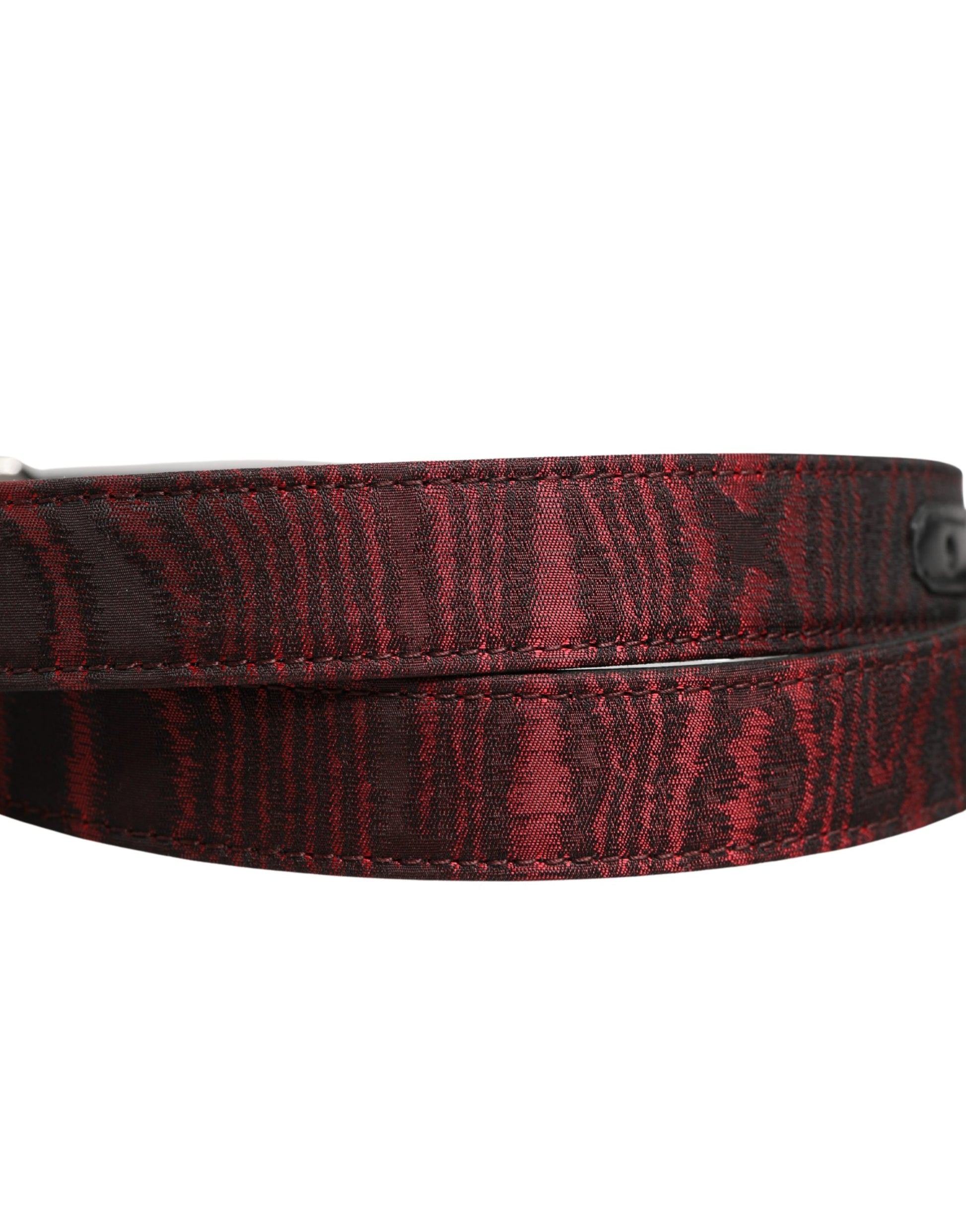 Ceinture Dolce & Gabbana Homme Rouge Jacquard Acétate Boucle Métallique