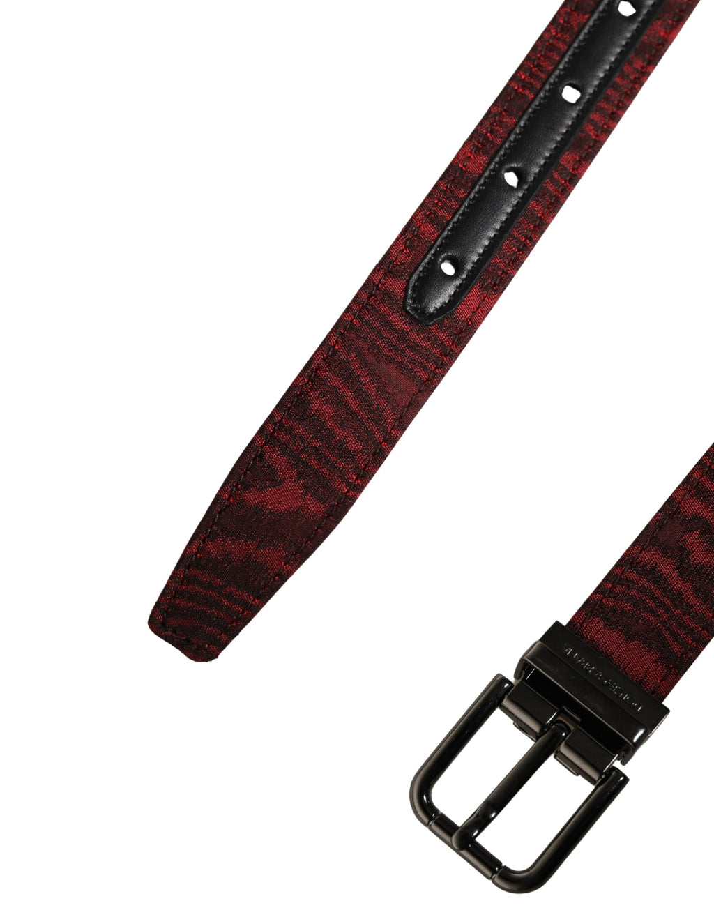 Ceinture Dolce & Gabbana Homme Rouge Jacquard Acétate Boucle Métallique
