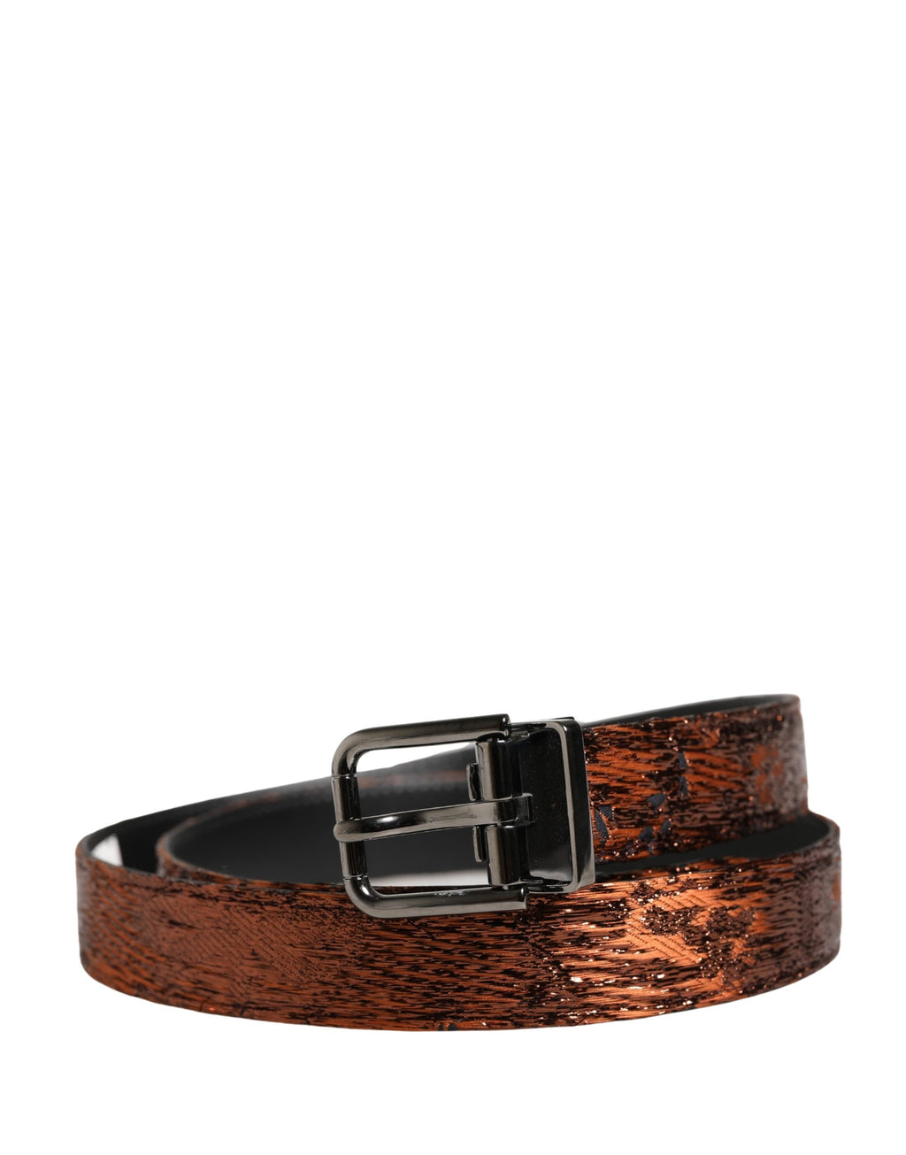 Ceinture classique Dolce & Gabbana pour homme en polyester marron avec boucle en métal