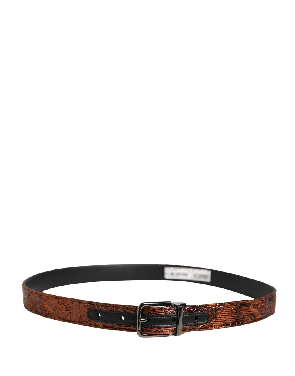 Ceinture classique Dolce & Gabbana pour homme en polyester marron avec boucle en métal