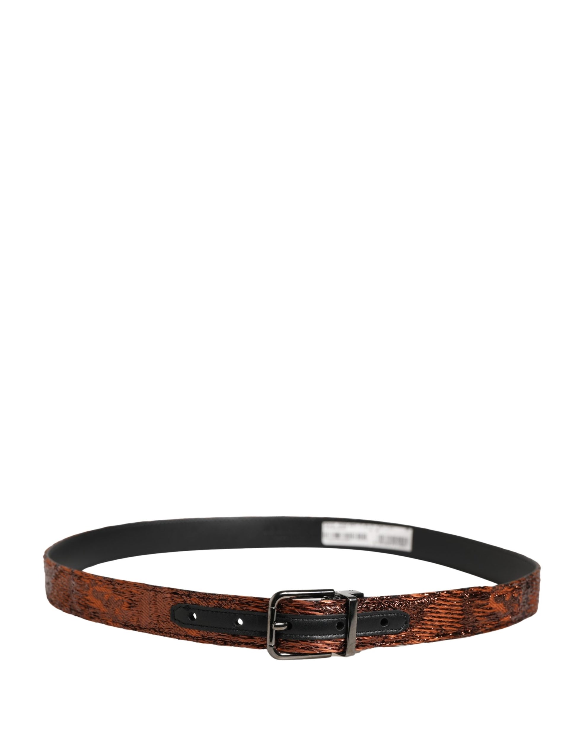 Ceinture classique Dolce & Gabbana pour homme en polyester marron avec boucle en métal