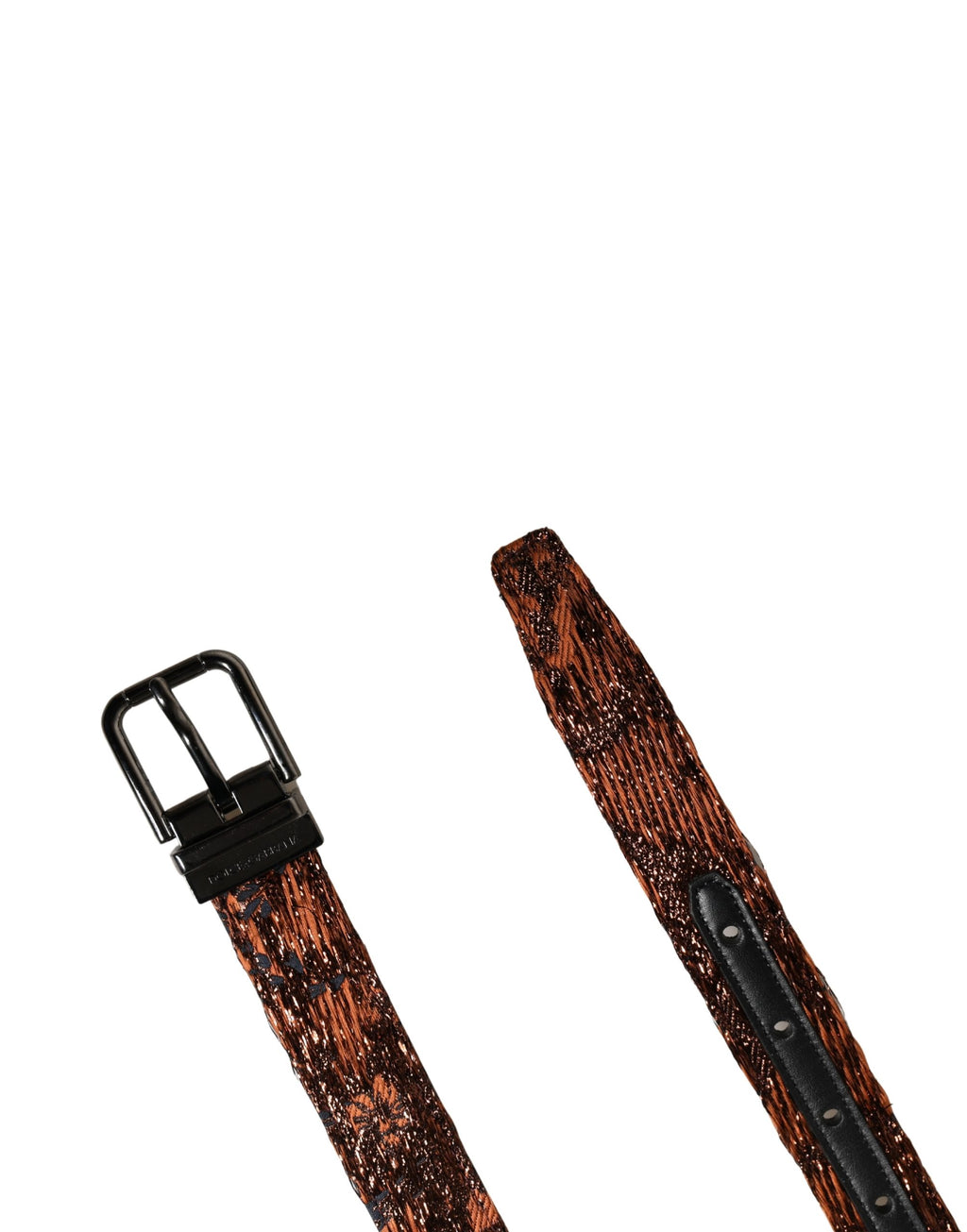 Ceinture classique Dolce & Gabbana pour homme en polyester marron avec boucle en métal