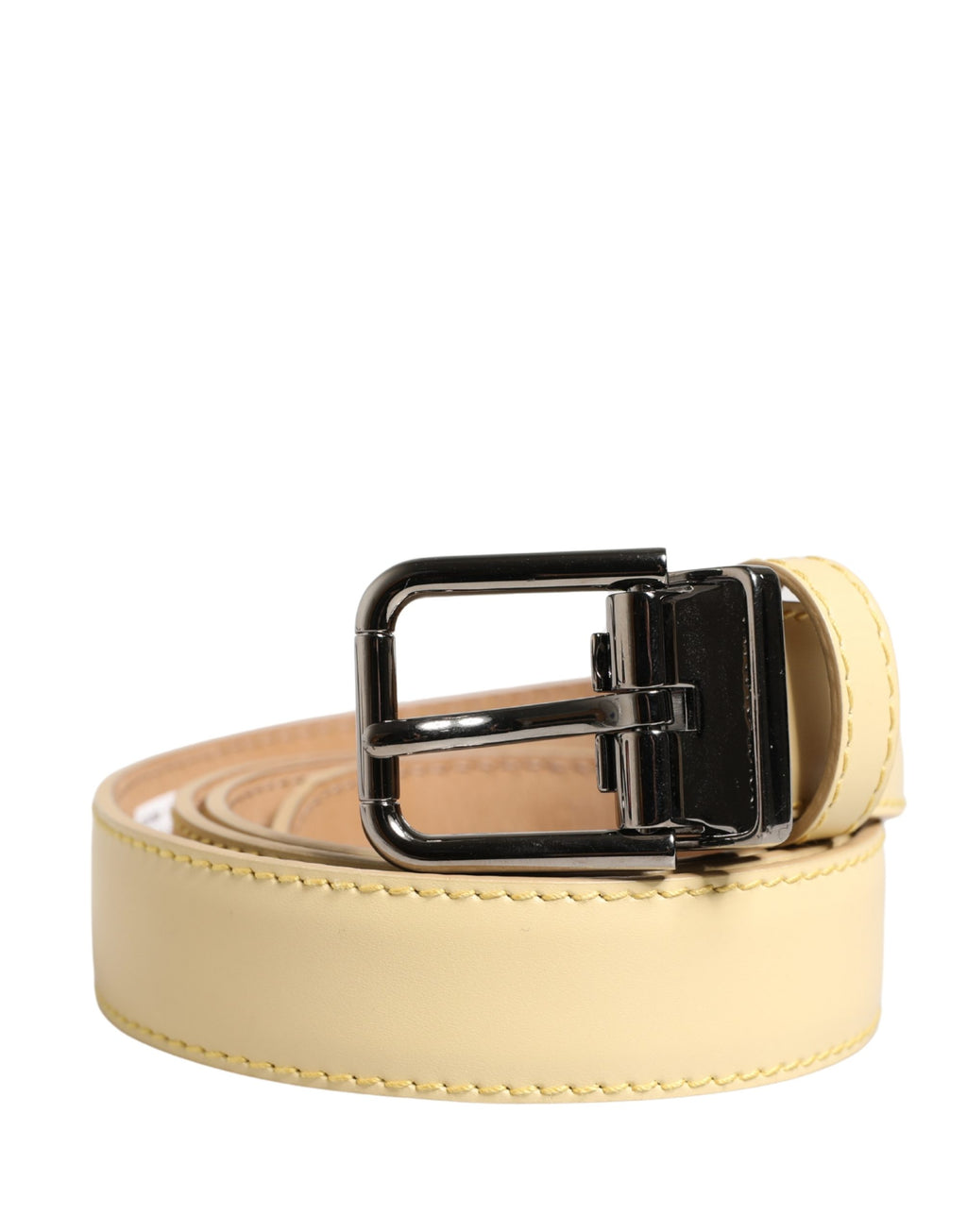 Ceinture en cuir jaune classique avec boucle en métal Dolce & Gabbana pour homme