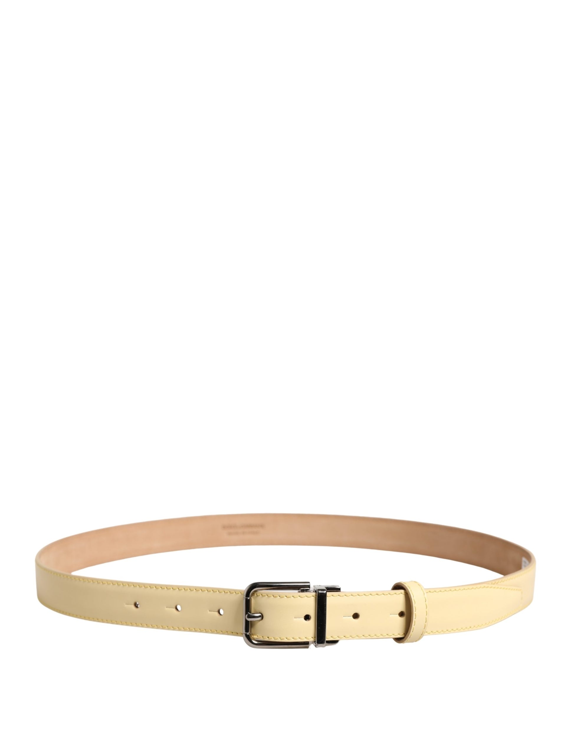 Ceinture en cuir jaune classique avec boucle en métal Dolce & Gabbana pour homme