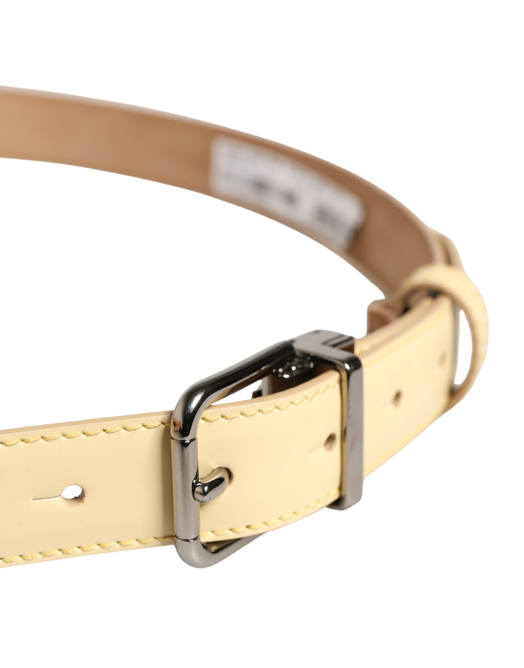 Ceinture en cuir jaune classique avec boucle en métal Dolce & Gabbana pour homme
