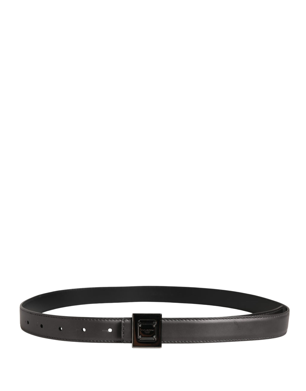 Ceinture classique en cuir à boucle carrée argentée Dolce & Gabbana pour homme