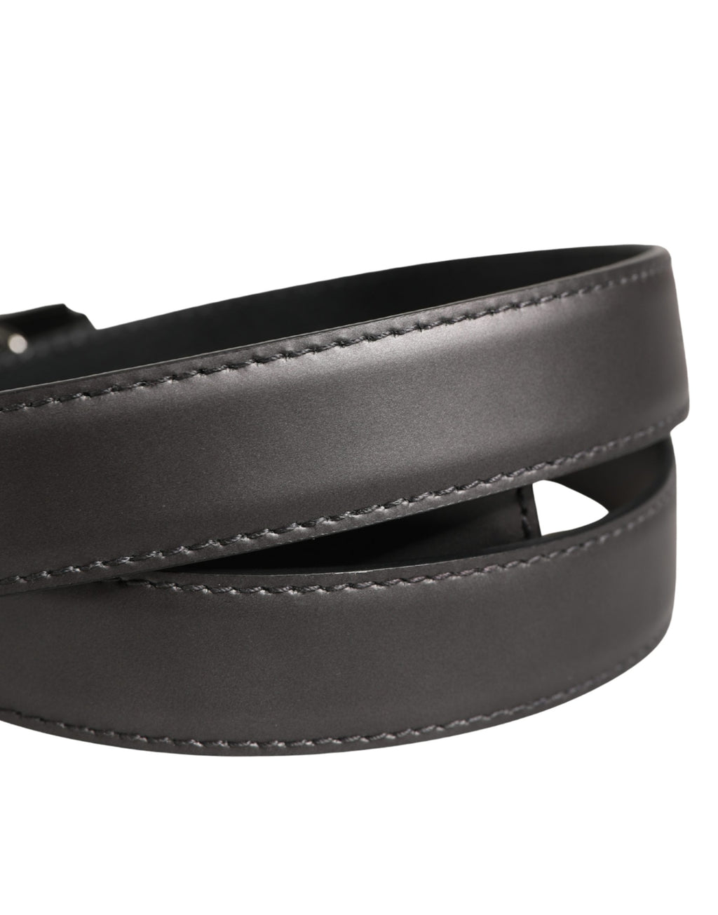 Ceinture classique en cuir à boucle carrée argentée Dolce & Gabbana pour homme
