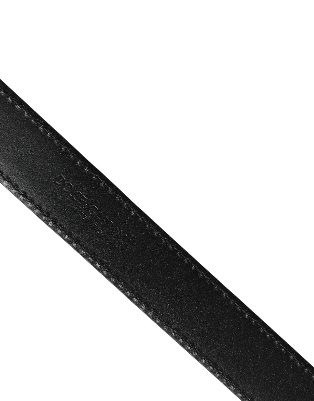 Ceinture classique en cuir à boucle carrée argentée Dolce & Gabbana pour homme