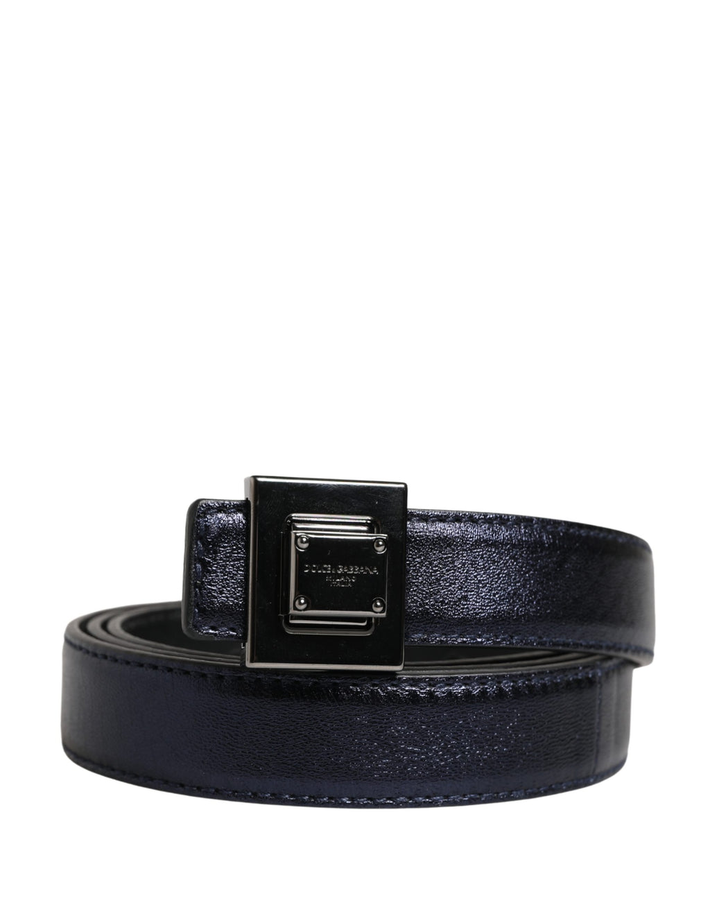 Ceinture Dolce & Gabbana en cuir noir classique avec boucle carrée pour homme
