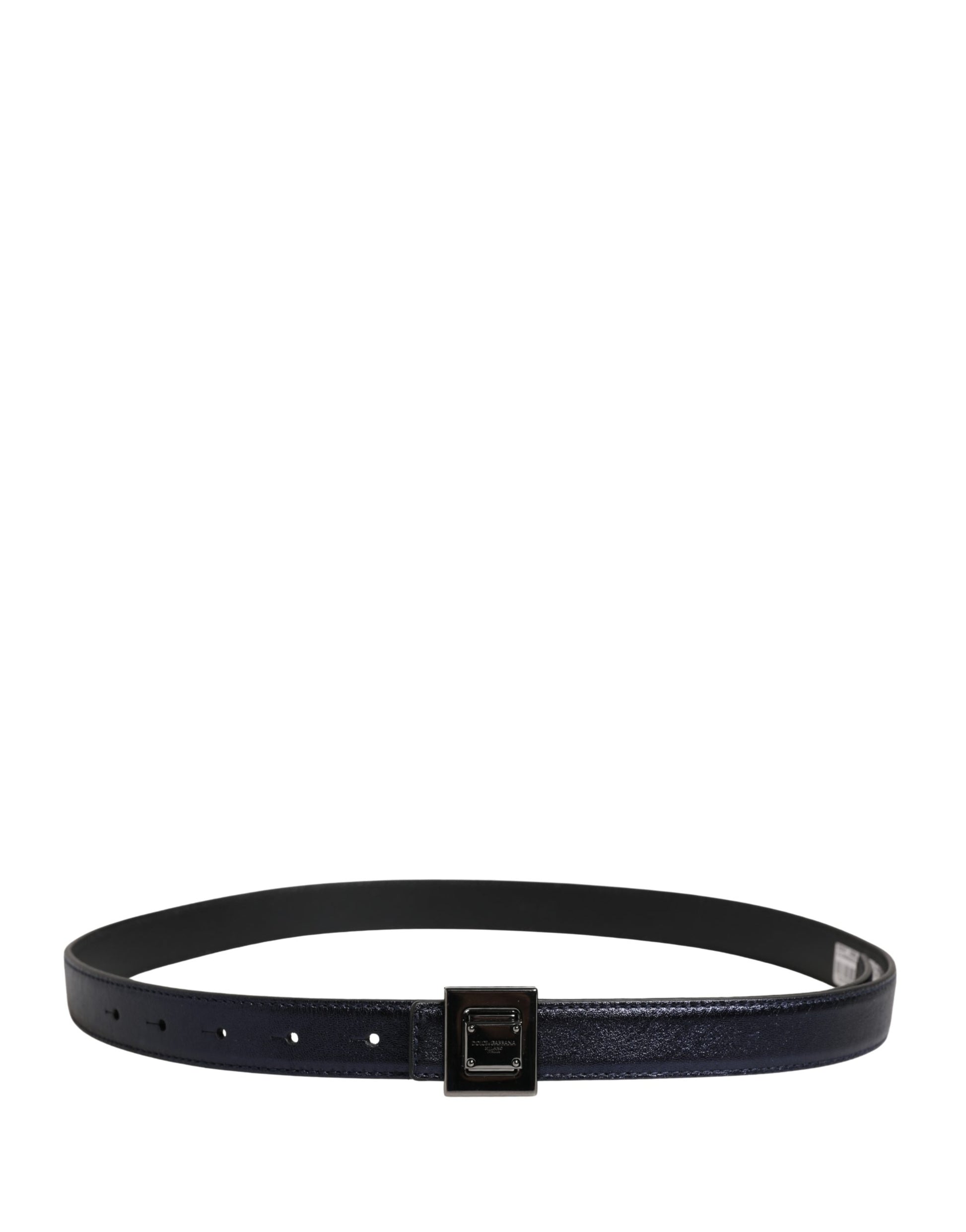 Ceinture Dolce & Gabbana en cuir noir classique avec boucle carrée pour homme