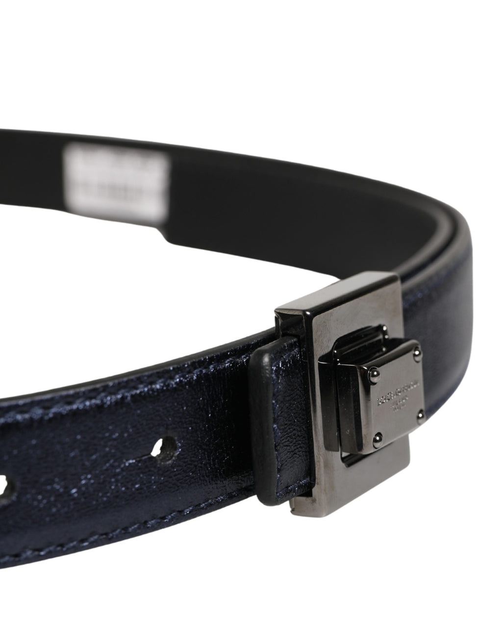 Ceinture Dolce & Gabbana en cuir noir classique avec boucle carrée pour homme