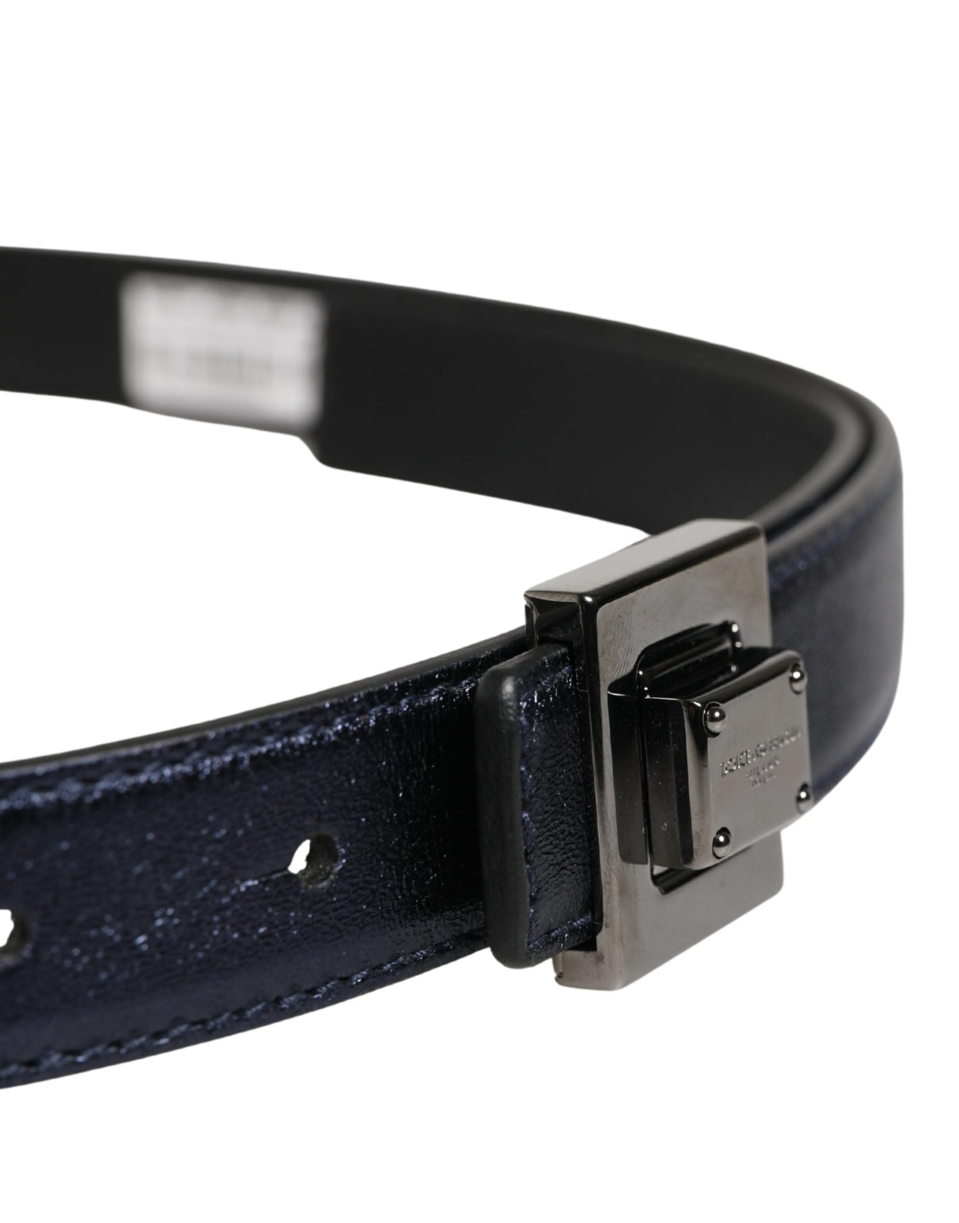 Ceinture Dolce & Gabbana en cuir noir classique avec boucle carrée pour homme