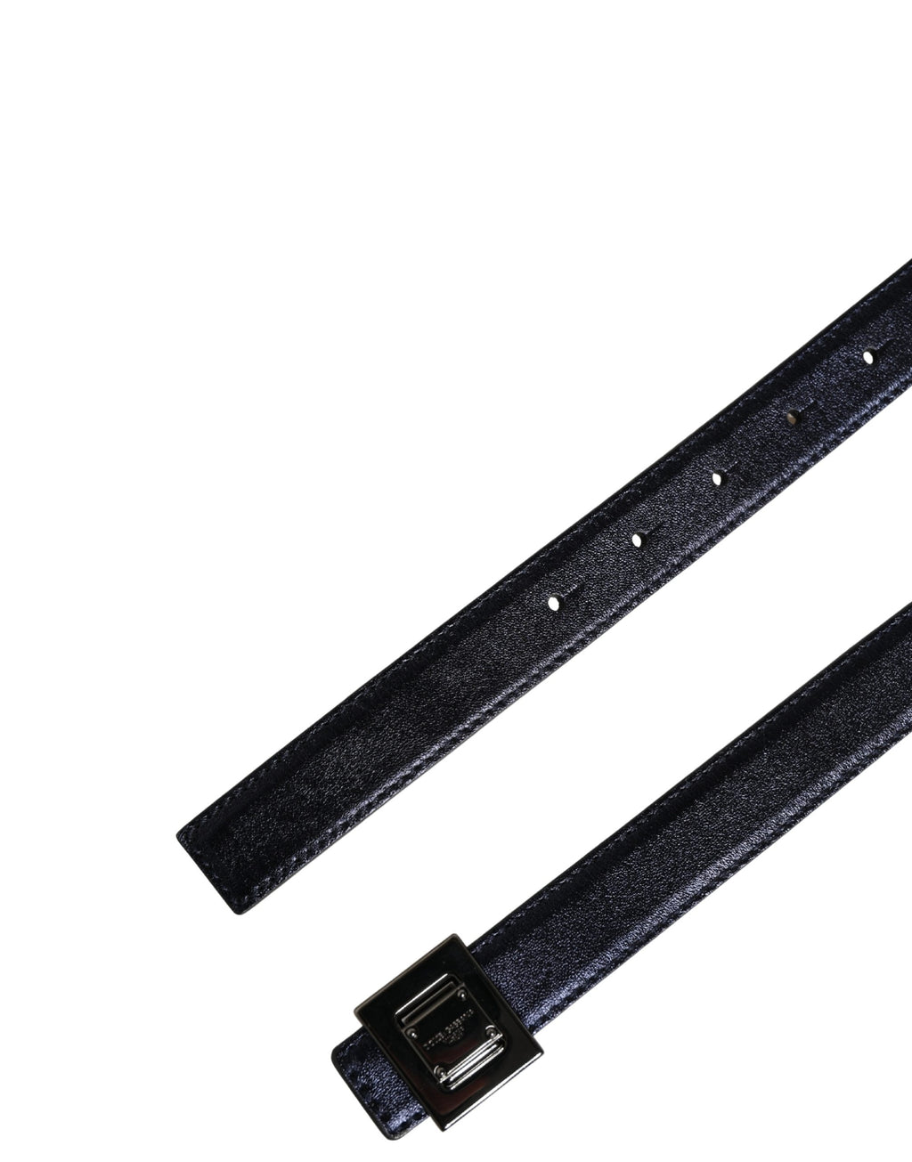 Ceinture Dolce & Gabbana en cuir noir classique avec boucle carrée pour homme