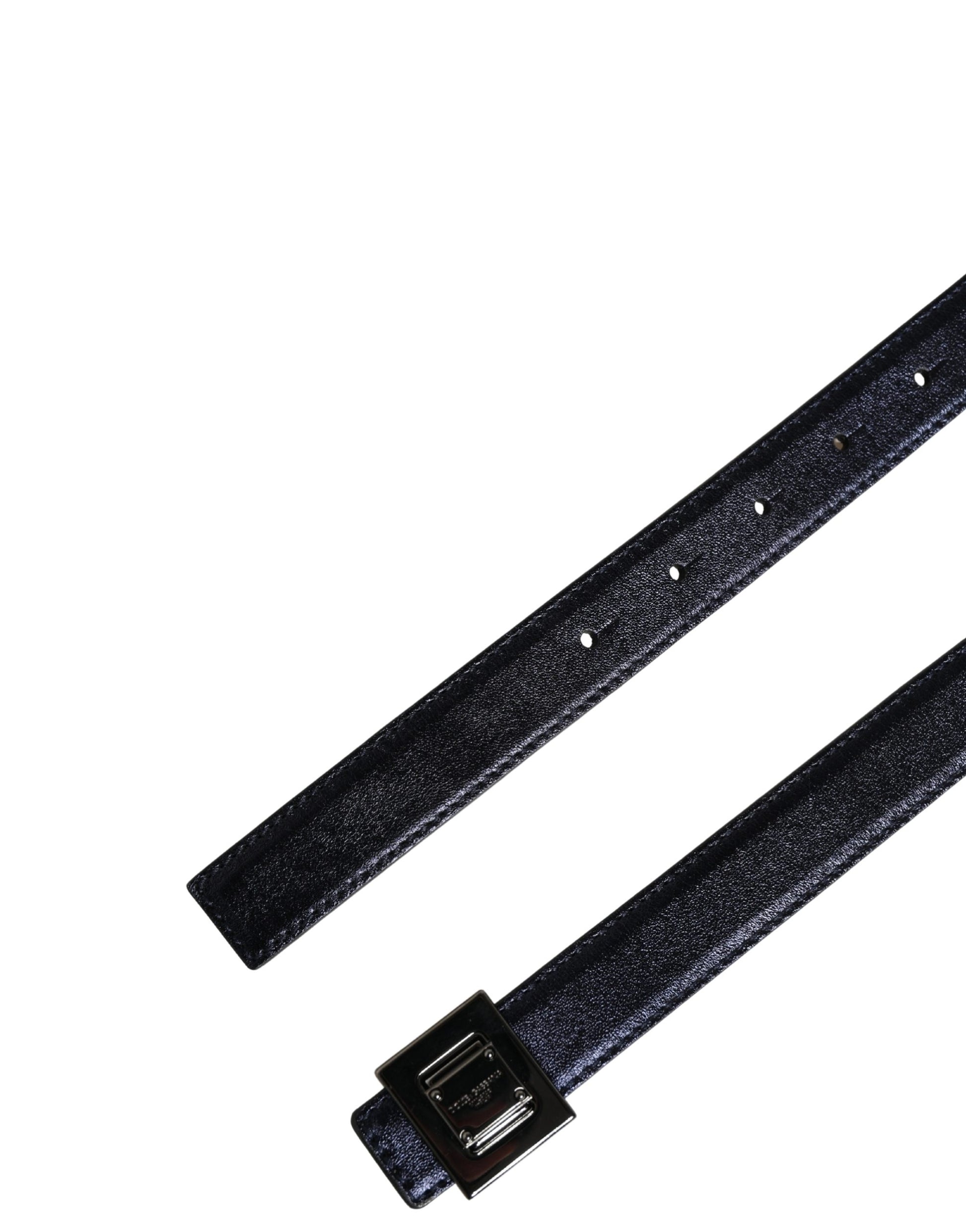 Ceinture Dolce & Gabbana en cuir noir classique avec boucle carrée pour homme
