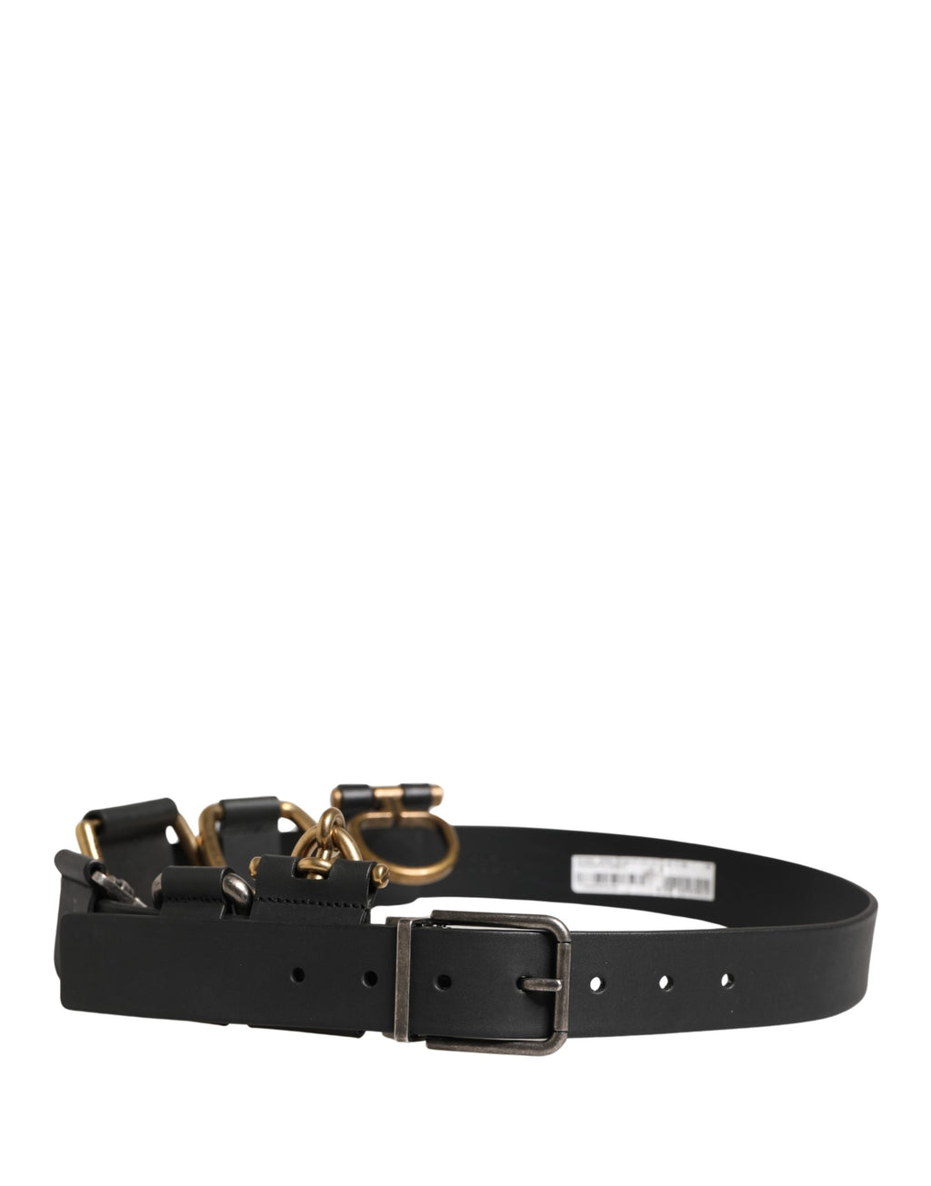 Ceinture Dolce & Gabbana pour homme en cuir noir avec boucle en métal