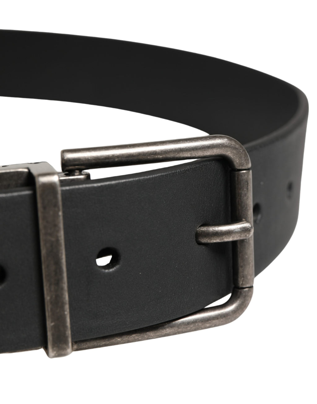 Ceinture Dolce & Gabbana pour homme en cuir noir avec boucle en métal