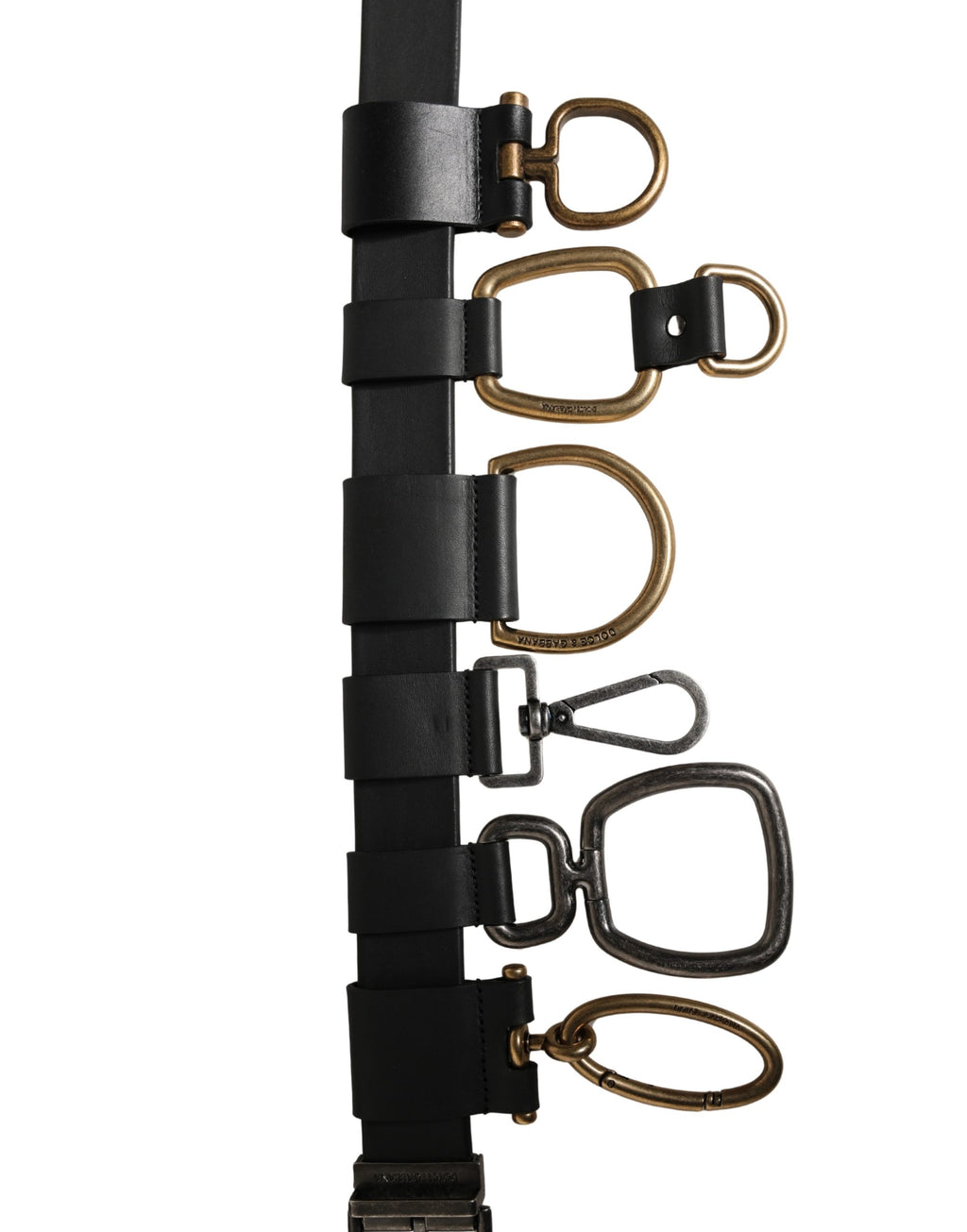 Ceinture Dolce & Gabbana pour homme en cuir noir avec boucle en métal