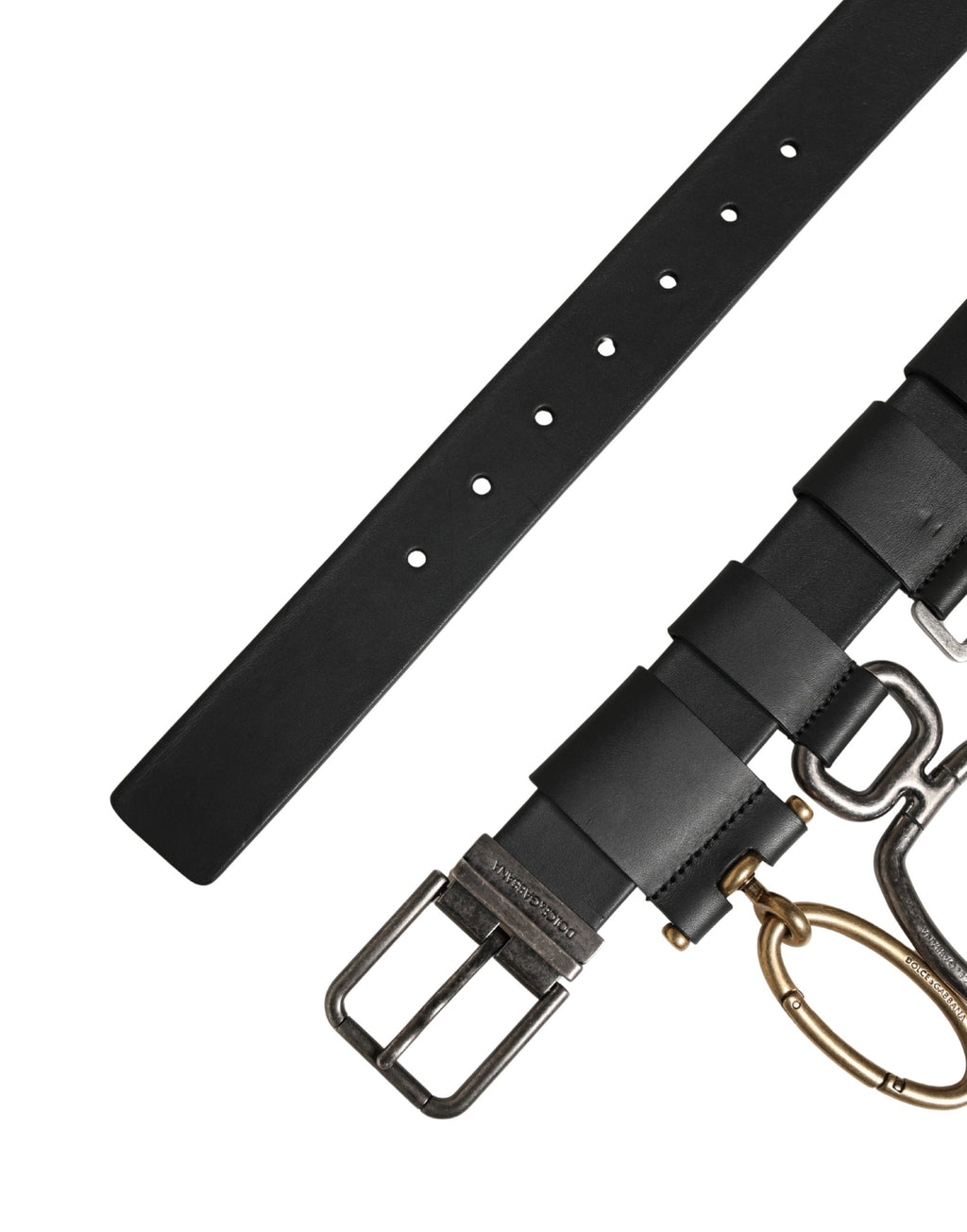 Ceinture Dolce & Gabbana pour homme en cuir noir avec boucle en métal