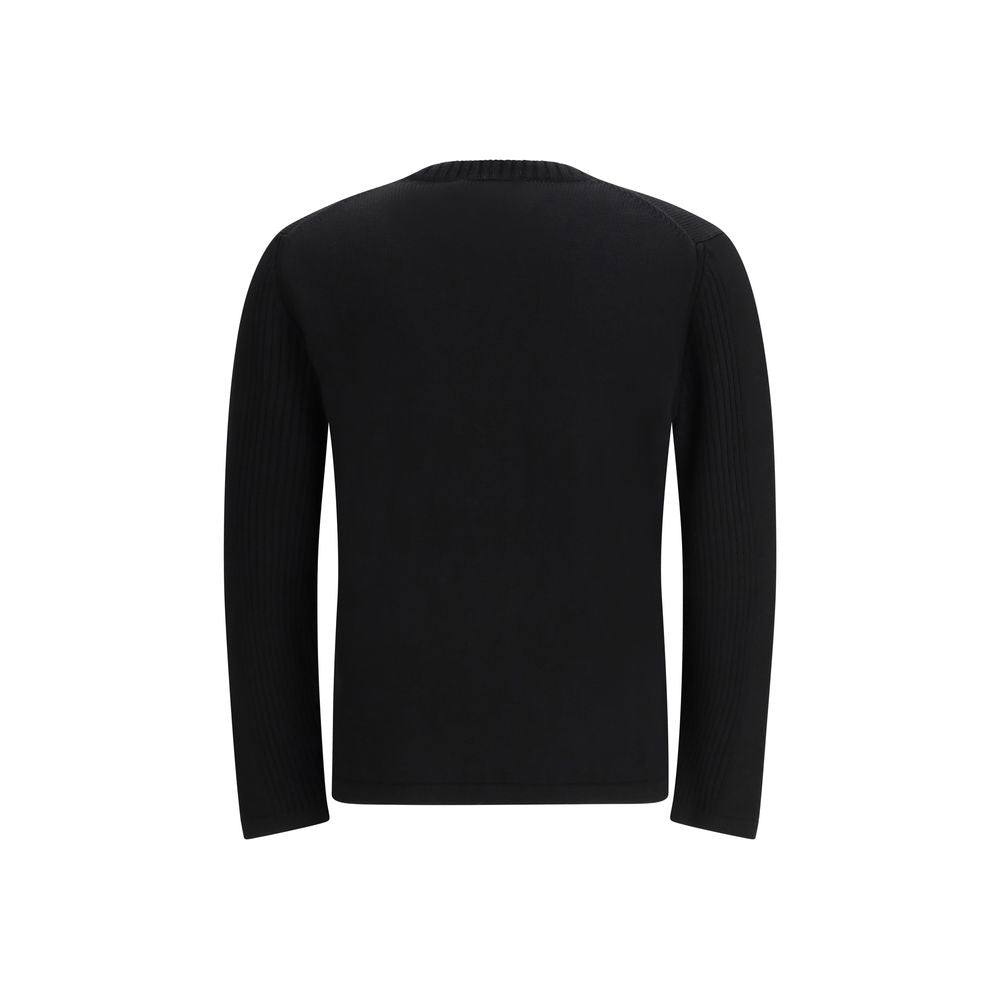 Sweat-shirt en molleton de laine noir Prada