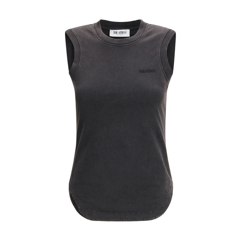 The Attico Black Sleeveless T-Shirt for Women