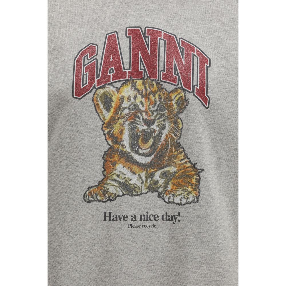 Sweat-shirt Ganni en coton gris