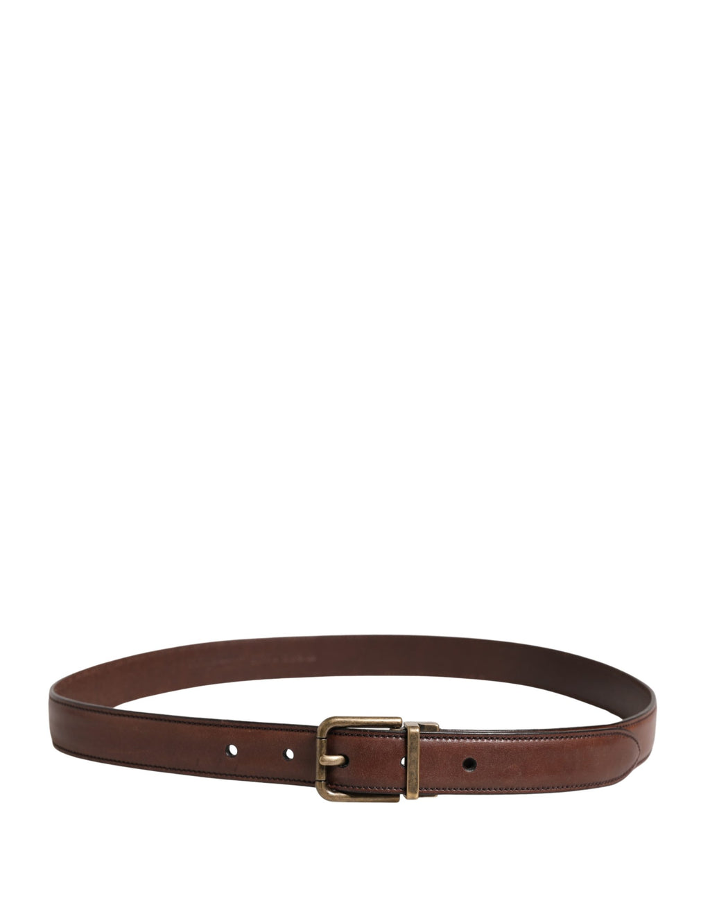Dolce & Gabbana Ceinture Homme Classique en Cuir Marron à Boucle Métallique