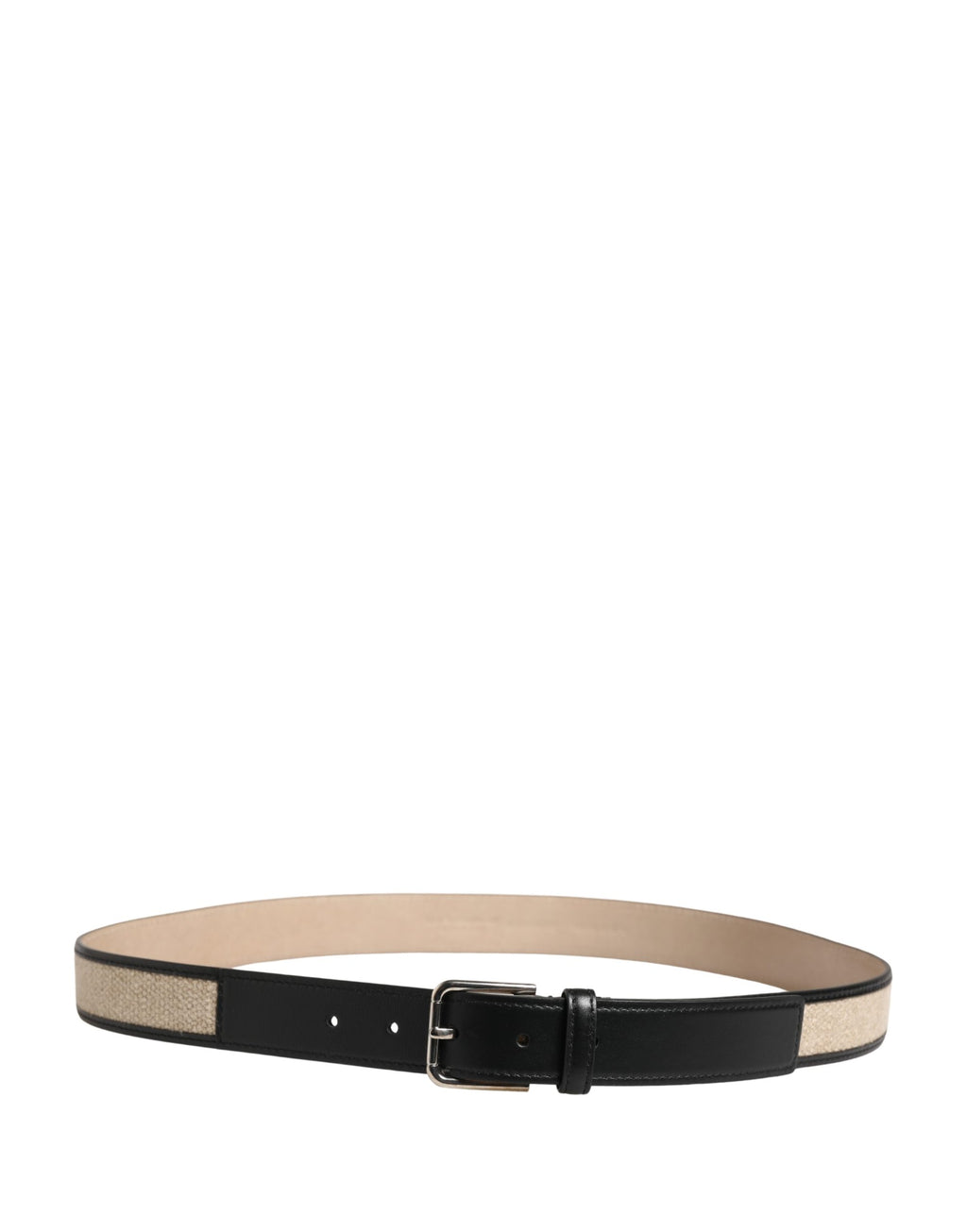 Ceinture Dolce & Gabbana Homme en Cuir Tressé Beige avec Boucle en Métal