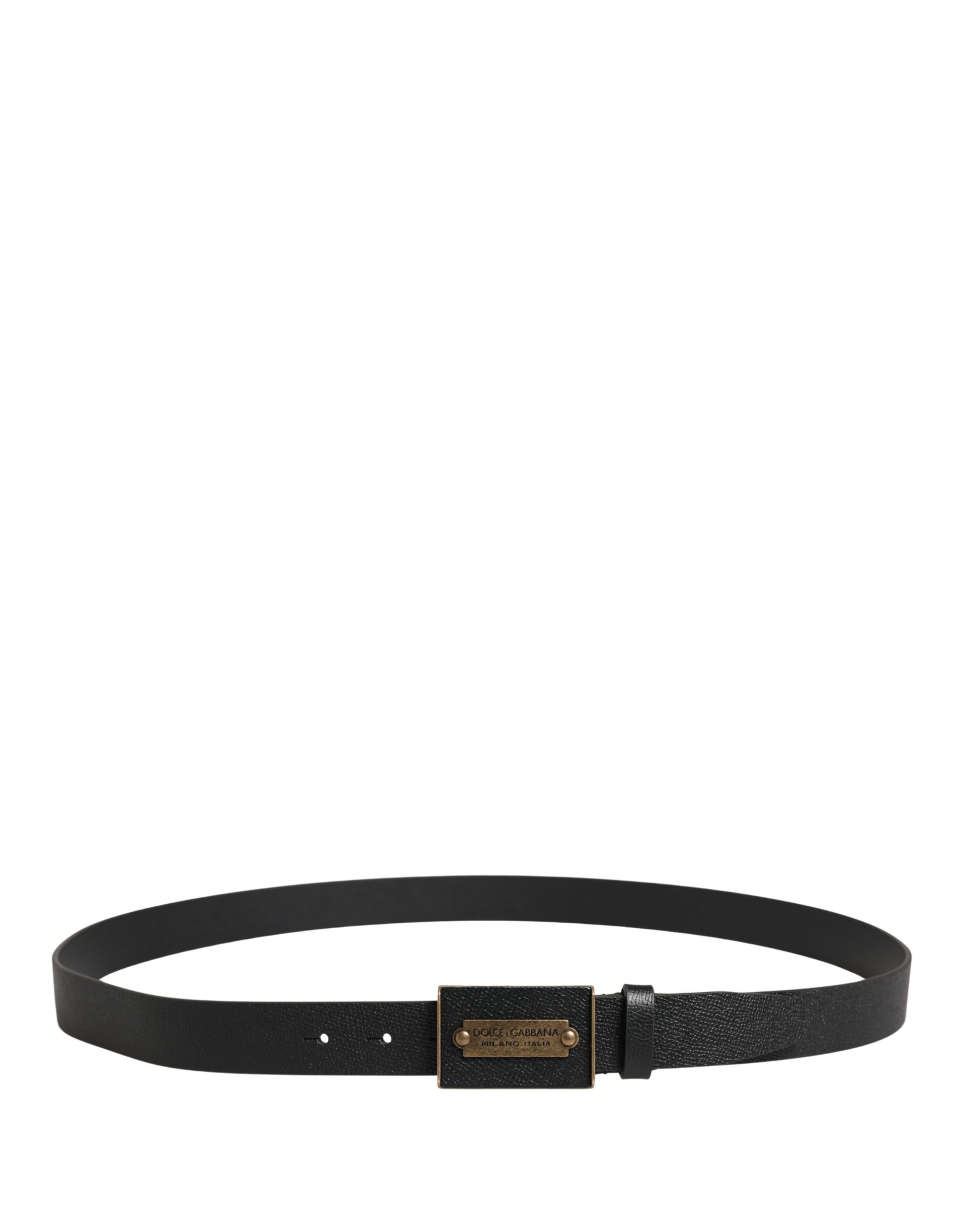 Ceinture Dolce & Gabbana Homme en Cuir de Veau Noir avec Boucle en Métal
